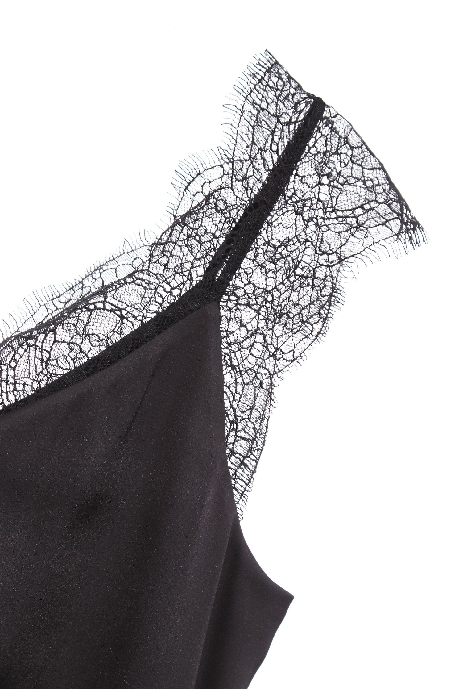 V-neck Lace Detail Satin VestV-neck Lace Detail Satin Vest,sleeveless tops,Season (SS) Look,sleeveless tops,Lace,Black tops