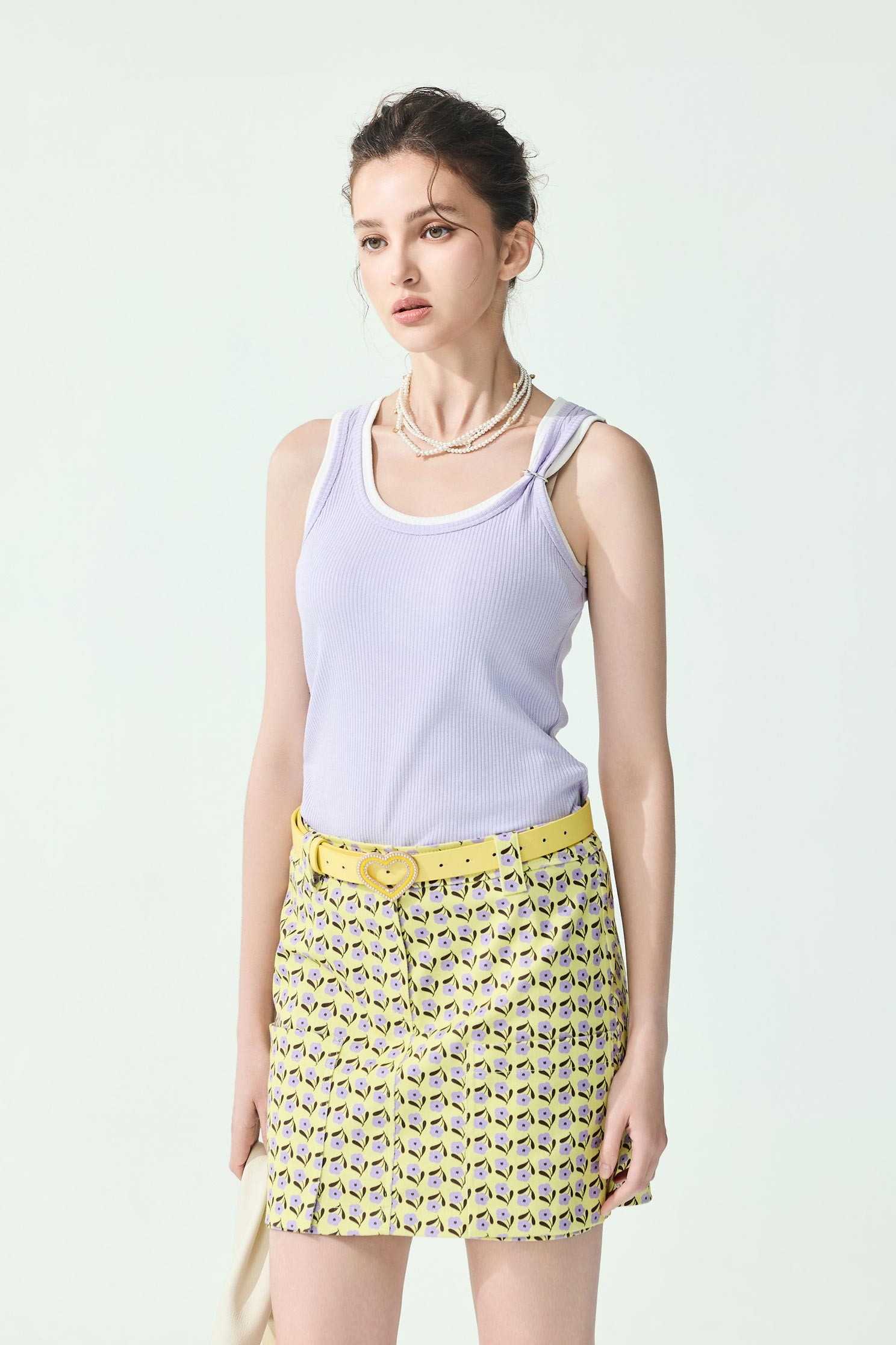 Buckle Detail Purple Tank TopBuckle Detail Purple Tank Top,sleeveless tops,Season (SS) Look,sleeveless tops