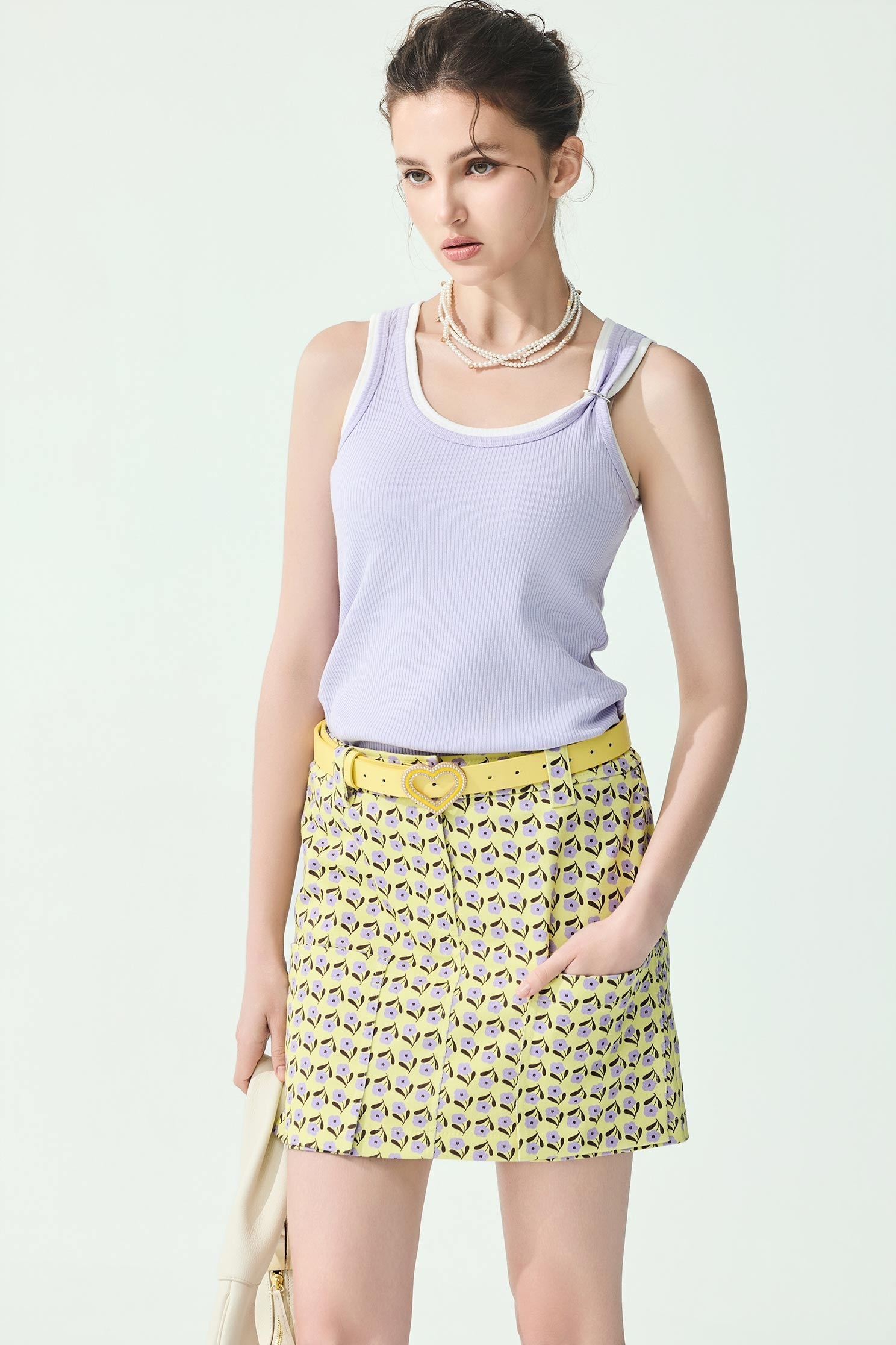 Buckle Detail Purple Tank TopBuckle Detail Purple Tank Top,sleeveless tops,Season (SS) Look,sleeveless tops