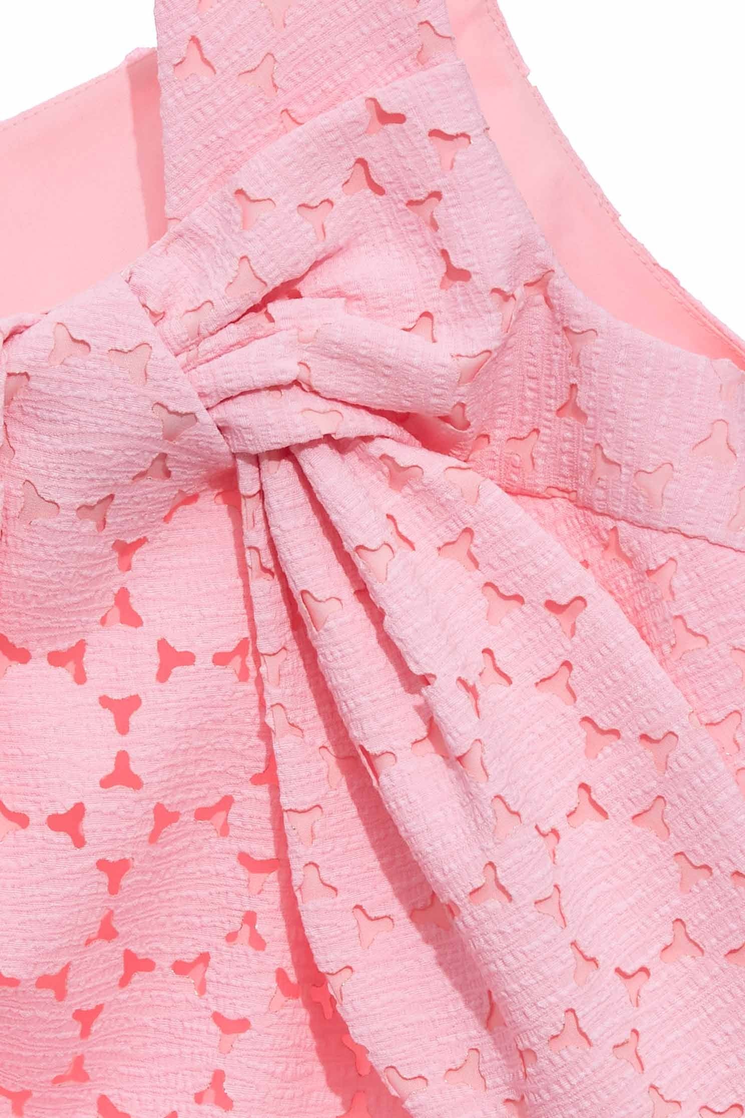 Cut-Out Lace Pink Crop VestSleeveless top with cutwork embroidery,sleeveless tops,Tops,Season (SS) Look,sleeveless tops,sleeveless tops