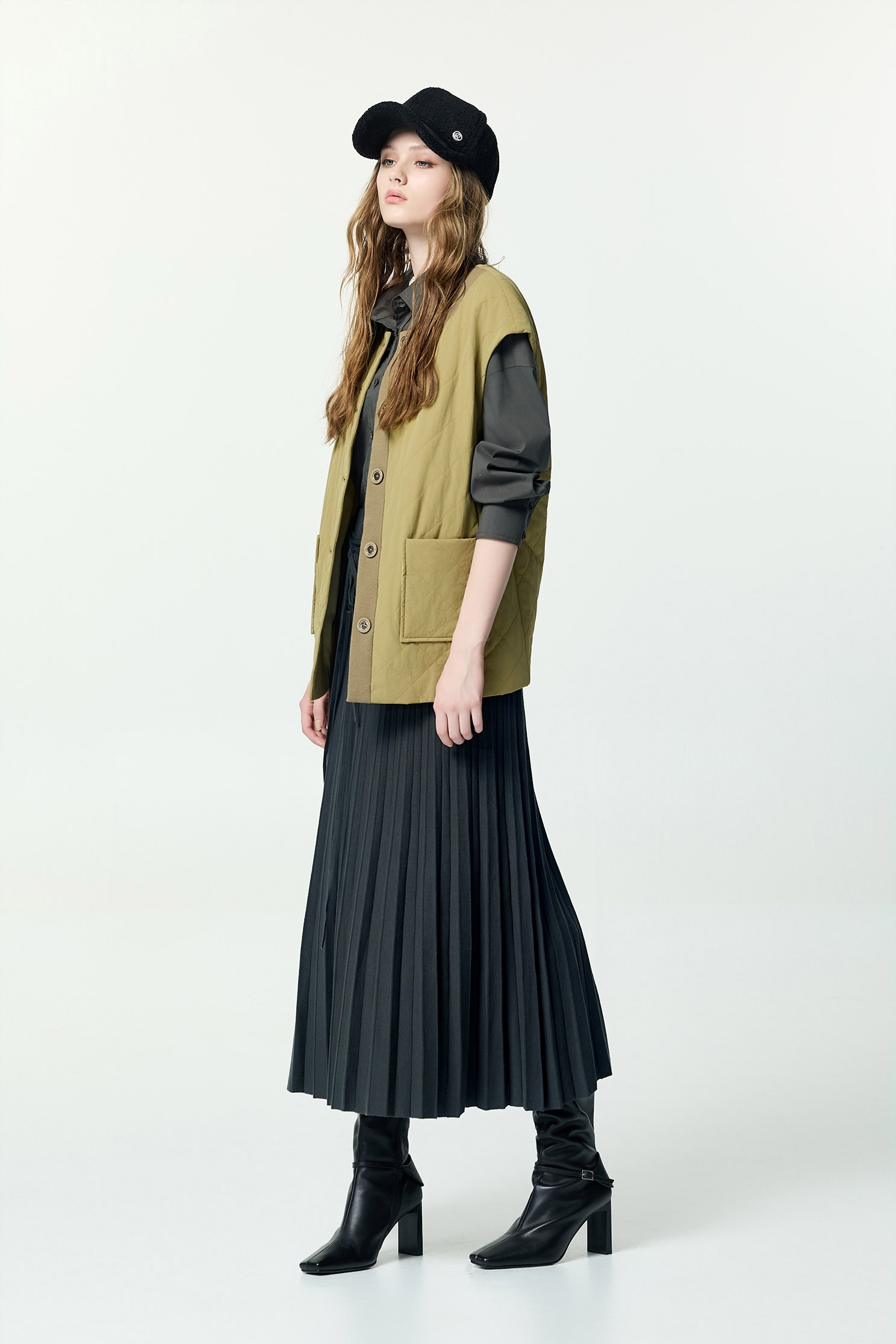 Quilted Patch Pocket VestQuilted Patch Pocket Vest,sleeveless tops,Outerwear,Season (AW) Look,sleeveless tops,waistcoat