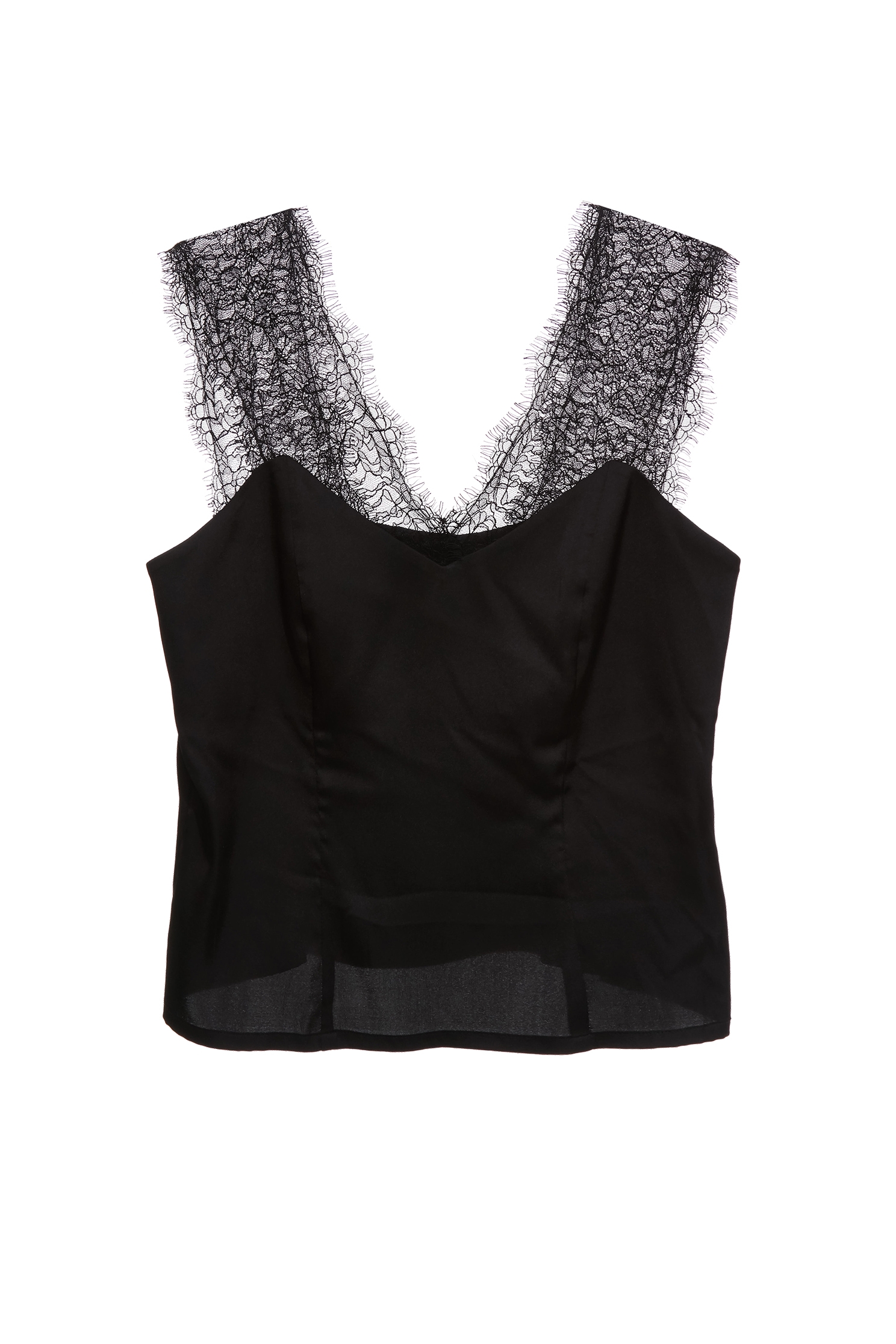 V-neck Lace Detail VestV-neck Lace Detail Vest,sleeveless tops,Season (AW) Look,sleeveless tops,Lace,Black tops
