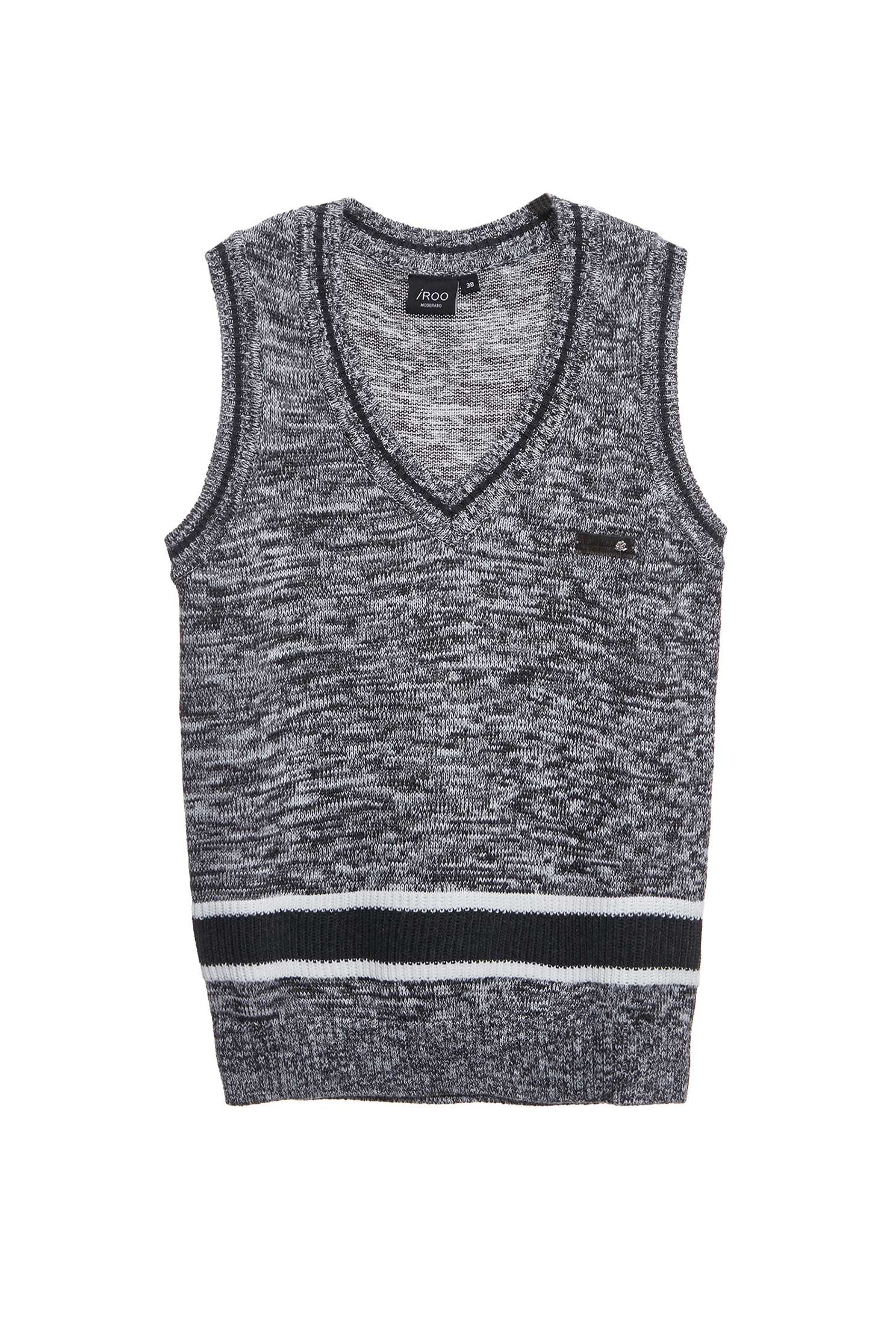 Grey V-neckline Knit VestGrey V-neckline Knit Vest,sleeveless tops,Season (AW) Look,sleeveless tops,Knitted,Knitted tops