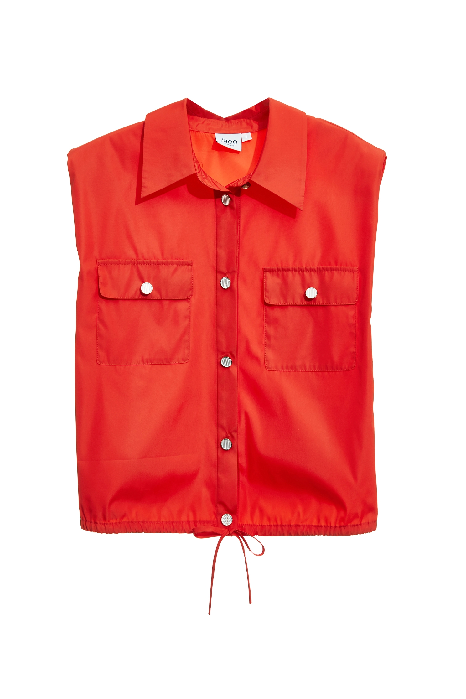 Reddish Orange Drawstring VestReddish Orange Drawstring Vest,sleeveless tops,Tops,Season (AW) Look,sleeveless tops