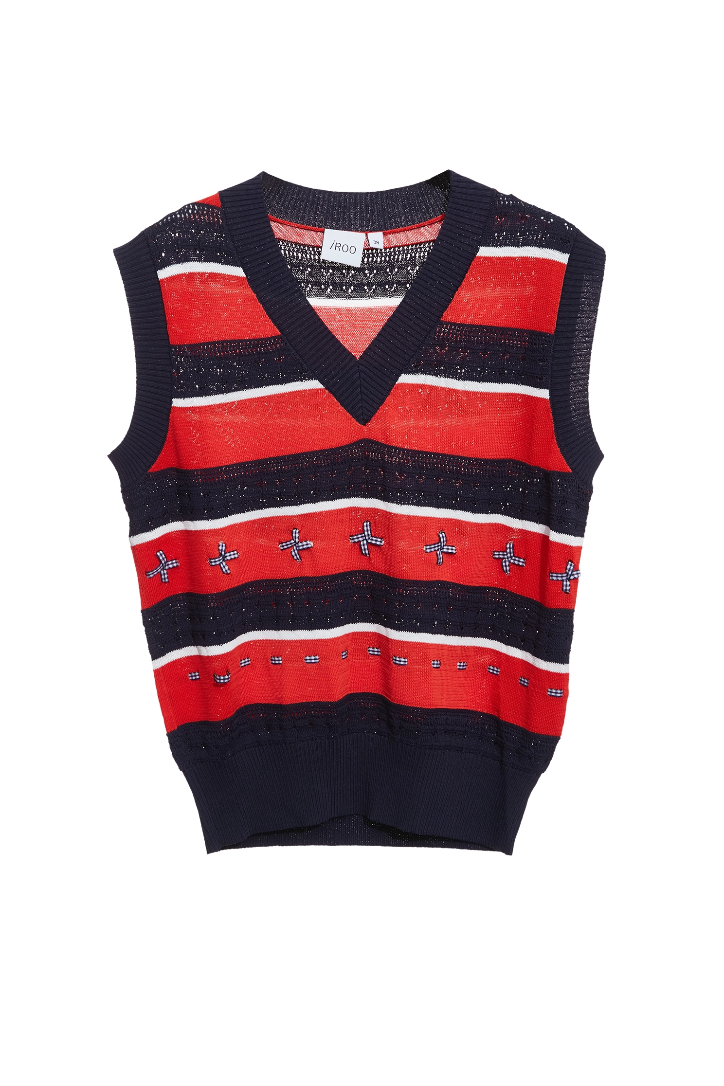 V-neck Contrast Colour Knit VestV-neck Contrast Colour Knit Vest,sleeveless tops,Tops,Season (AW) Look,sleeveless tops,Knitted,Knitted tops