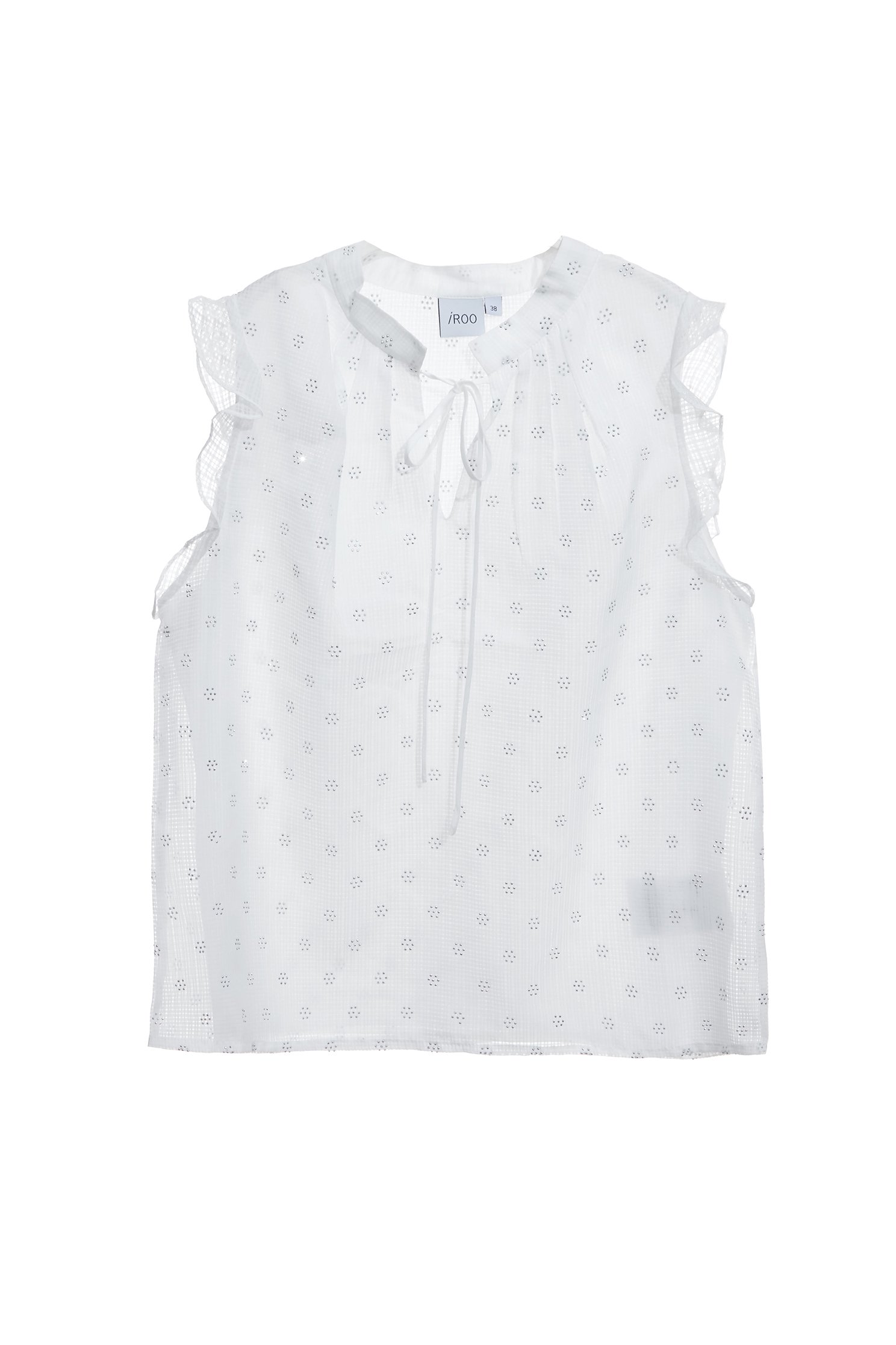 Iron-on Sequin Ruffle Detail VestIron-on Sequin Ruffle Detail Vest,sleeveless tops,Tops,White tops,Season (AW) Look,sleeveless tops