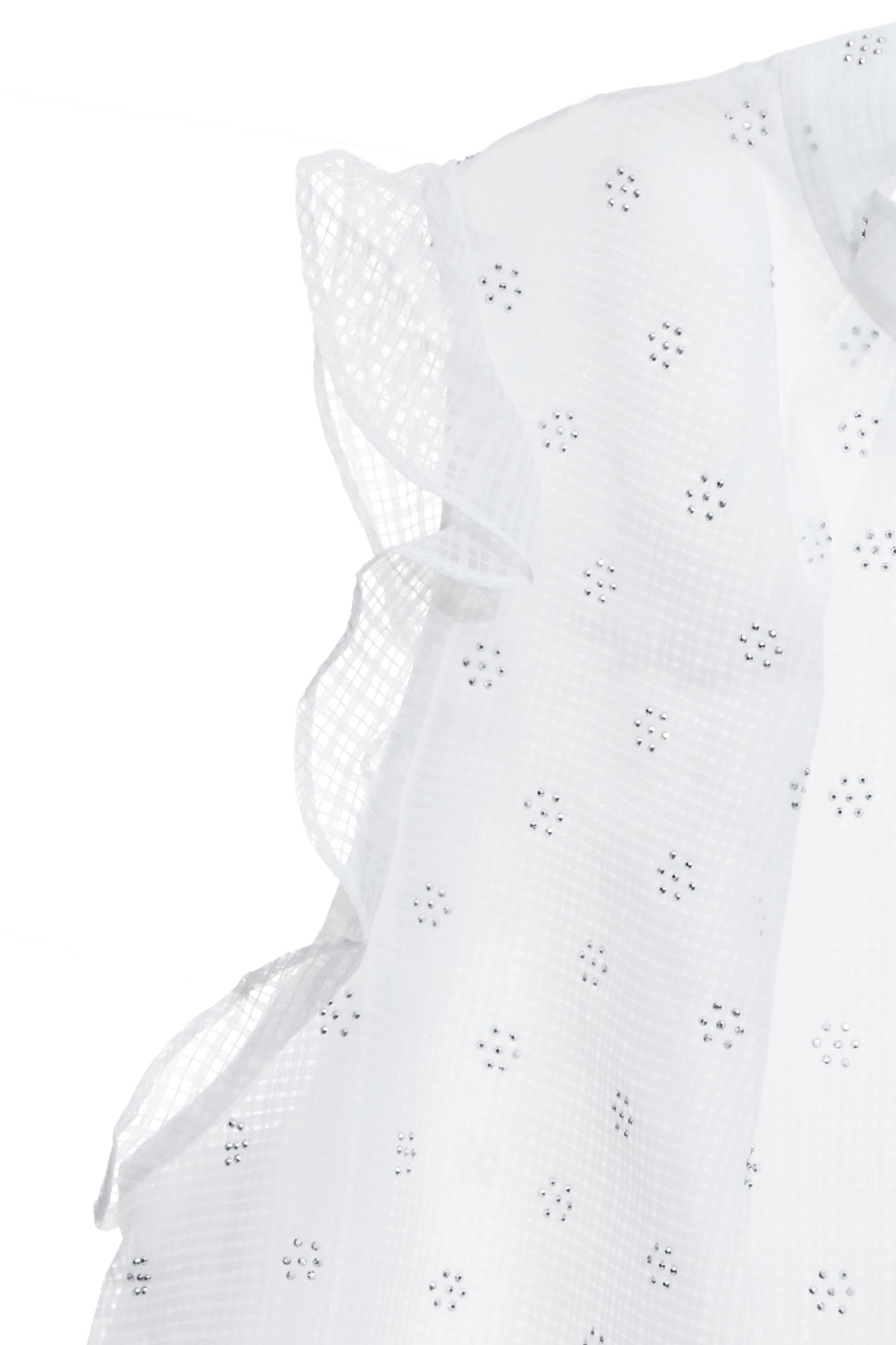 Iron-on Sequin Ruffle Detail VestIron-on Sequin Ruffle Detail Vest,sleeveless tops,Tops,White tops,Season (AW) Look,sleeveless tops