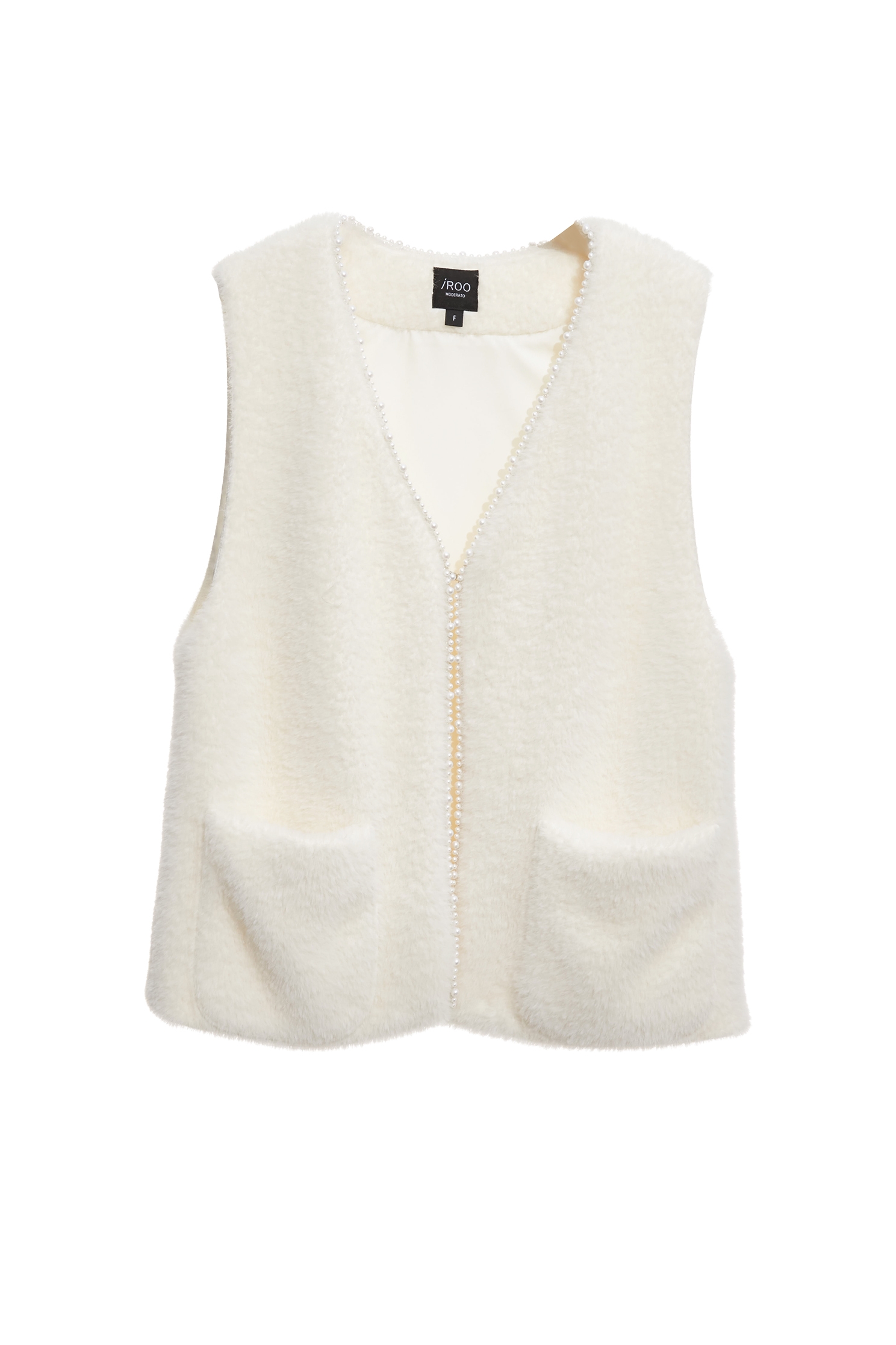 V-neck Fleece VestV-neck Fleece Vest,sleeveless tops,pearl,White tops,Season (AW) Look,sleeveless tops,Knitted,Knitted tops