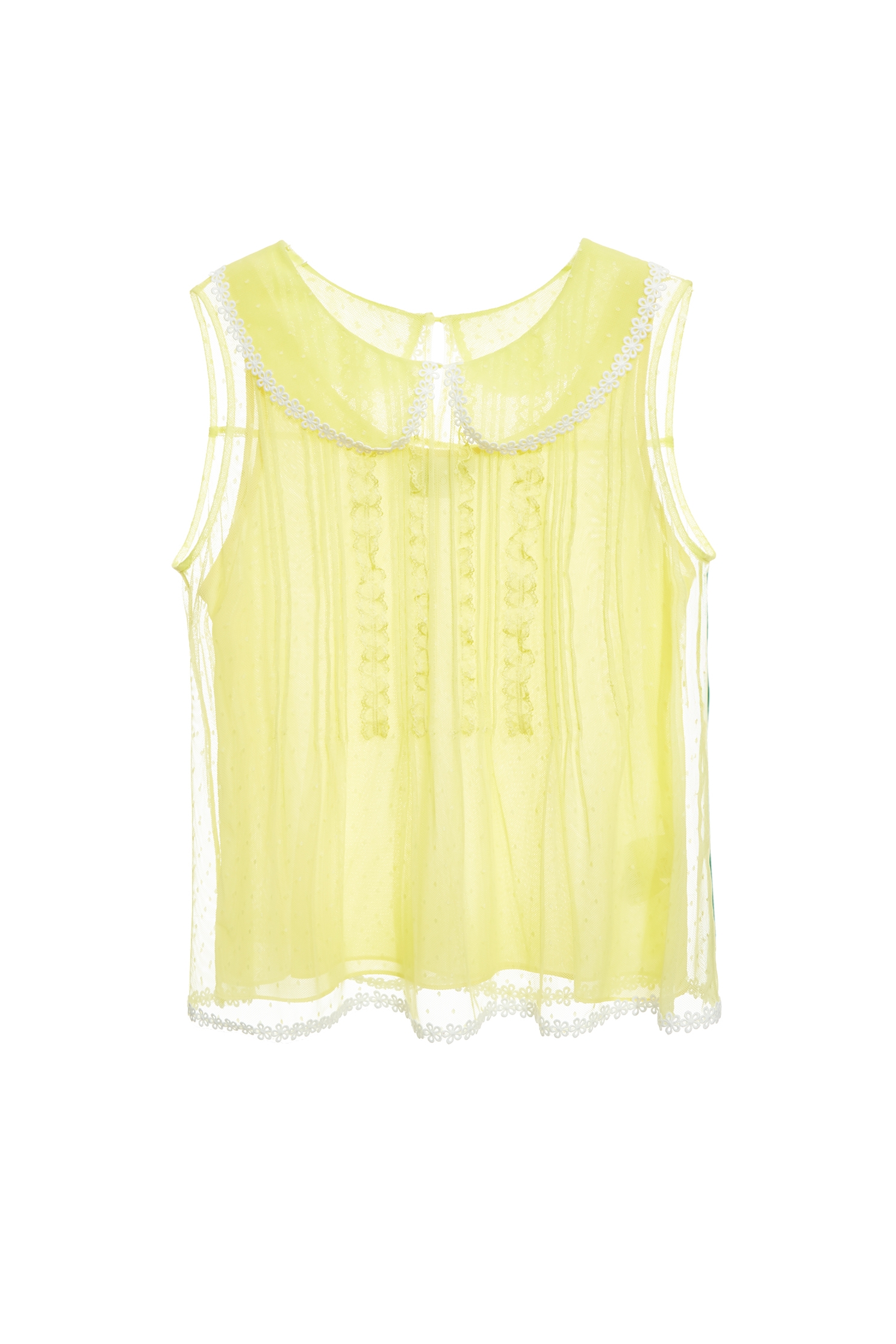 Floral Lace Trim Detail Mesh VestFloral Lace Trim Detail Mesh Vest,sleeveless tops,Tops,Season (AW) Look,Mesh fabric,sleeveless tops,Lace