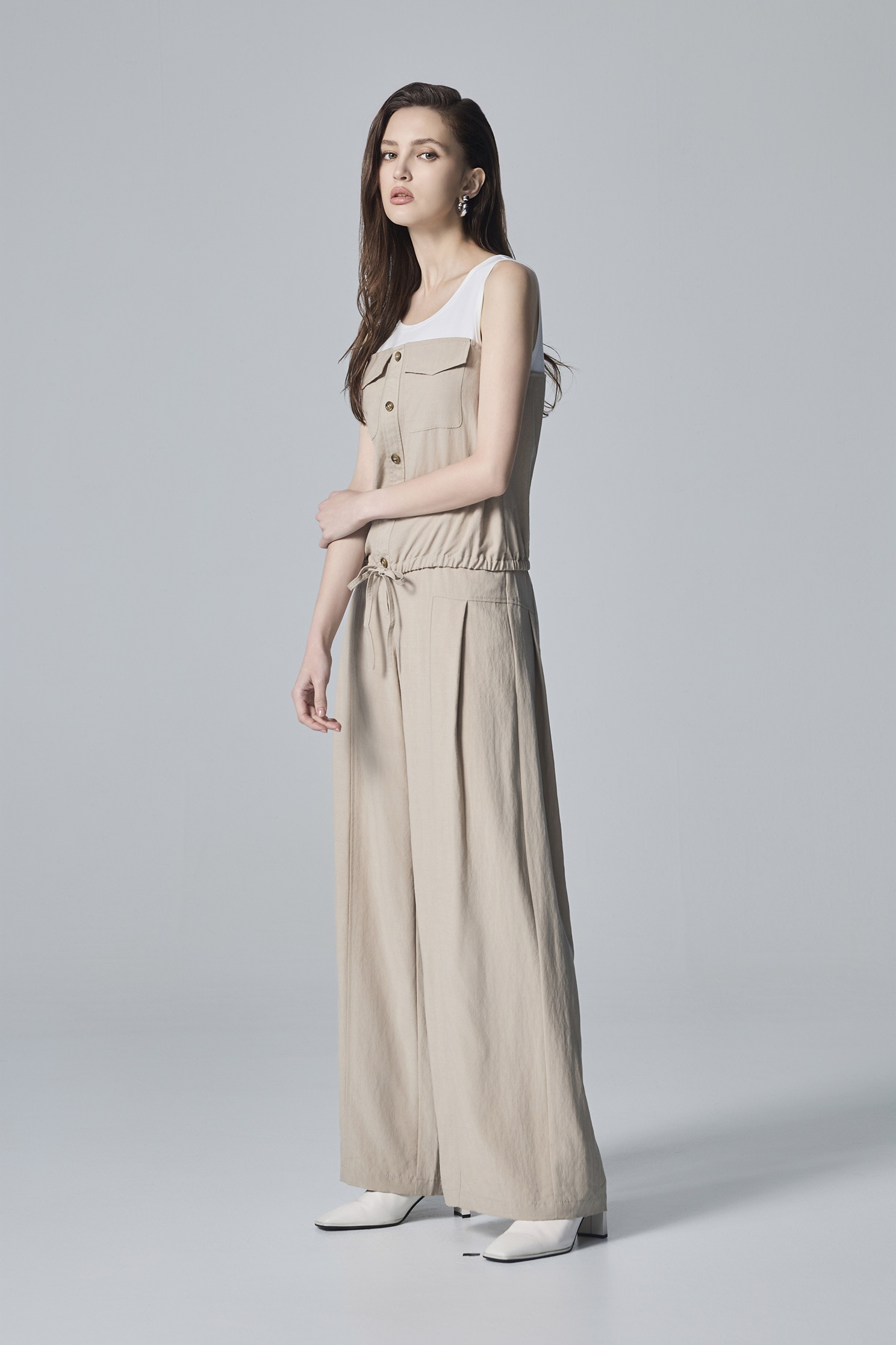Colour Block Drawstring Hem VestColour Block Drawstring Hem Vest,sleeveless tops,Season (AW) Look,sleeveless tops,Knitted