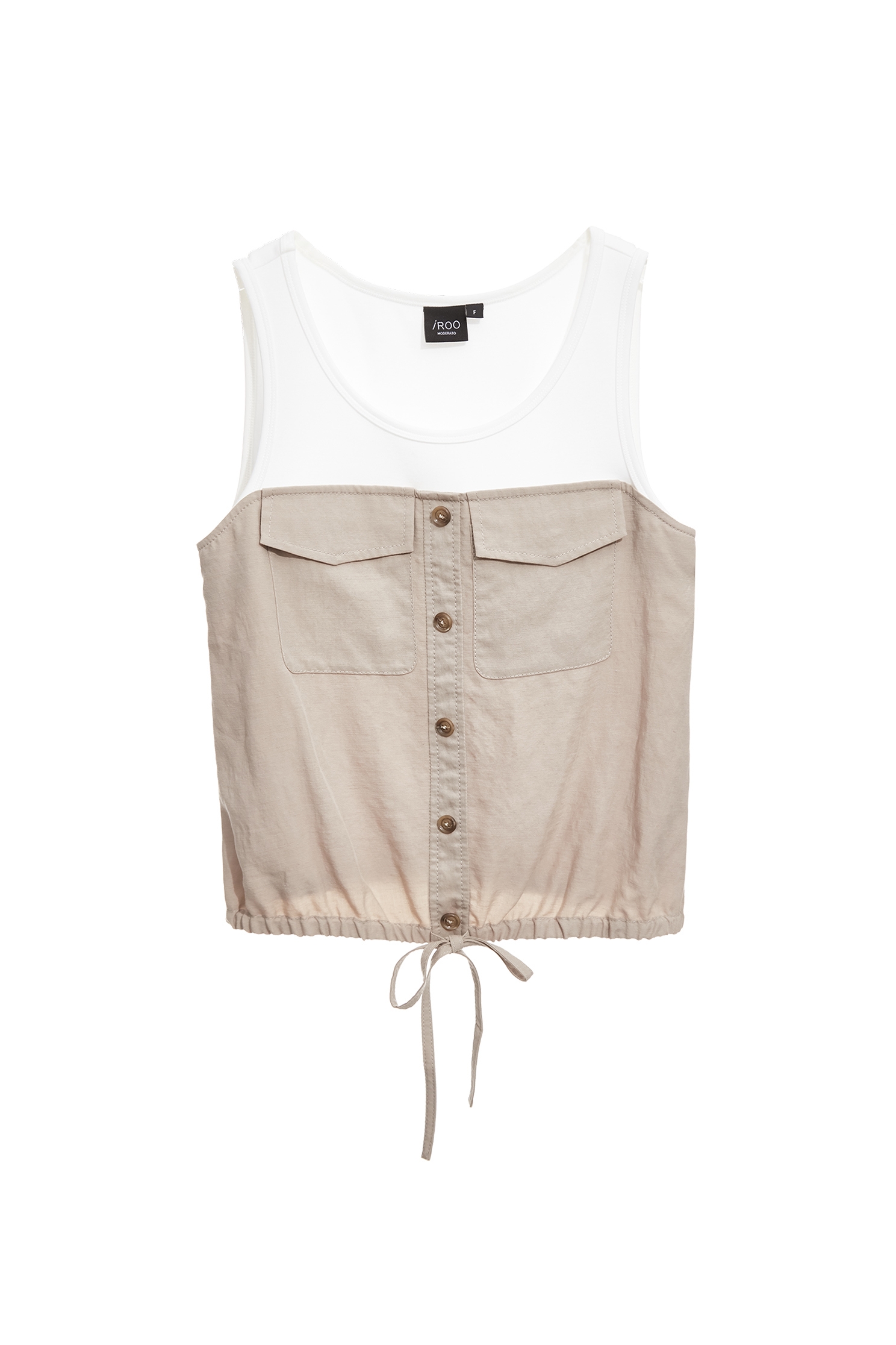 Colour Block Drawstring Hem VestColour Block Drawstring Hem Vest,sleeveless tops,Season (AW) Look,sleeveless tops,Knitted