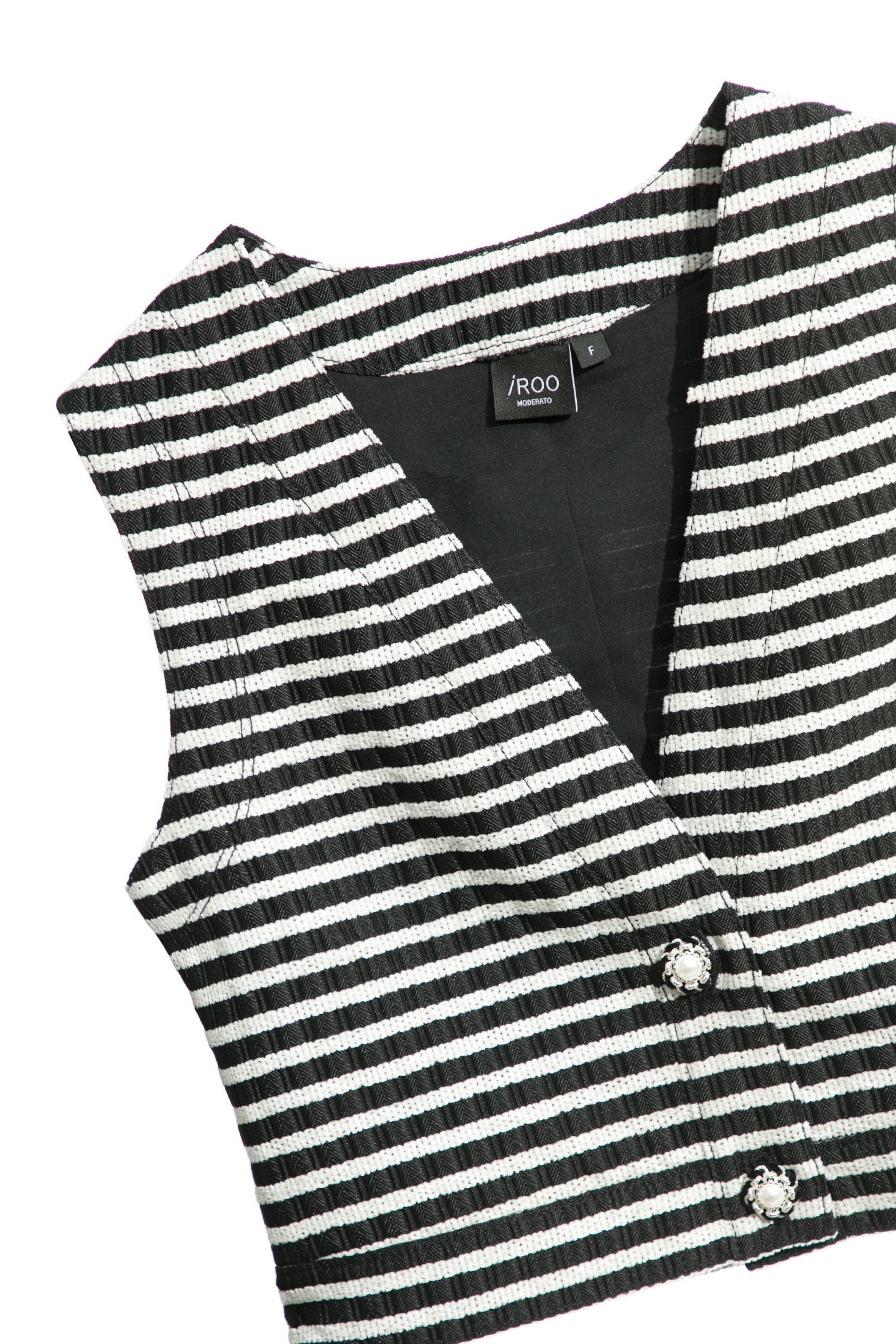 Black White Stripe Crop VestBlack White Stripe Crop Vest,sleeveless tops,Season (SS) Look,Stripe,pearl