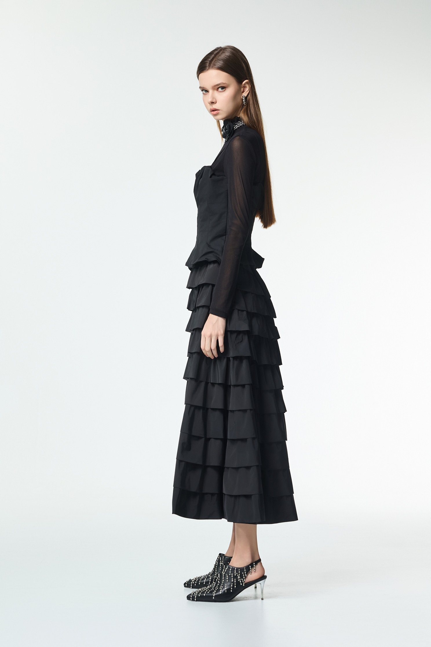 Pintucks Detail Two Piece TopPintucks Detail Two Piece Top,sleeveless tops,Office Looks,Tops,bestselling,Season (AW) Look,Valentine,Thin straps,Embroidered