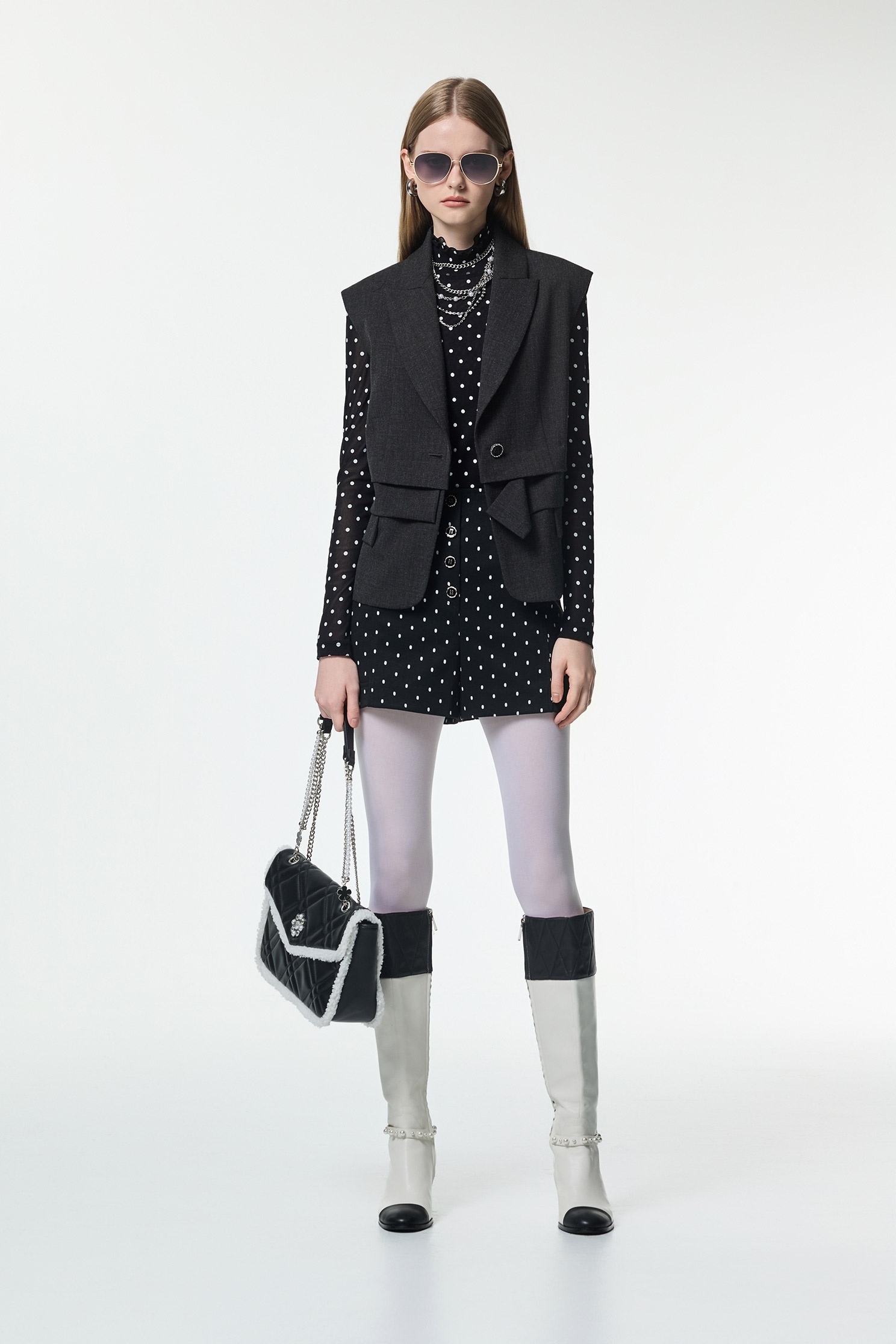 Dark Grey Stylish Suit VestDark Grey Stylish Suit Vest,sleeveless tops,Office Looks,bestselling,co-ord sets,Season (AW) Look,sleeveless tops