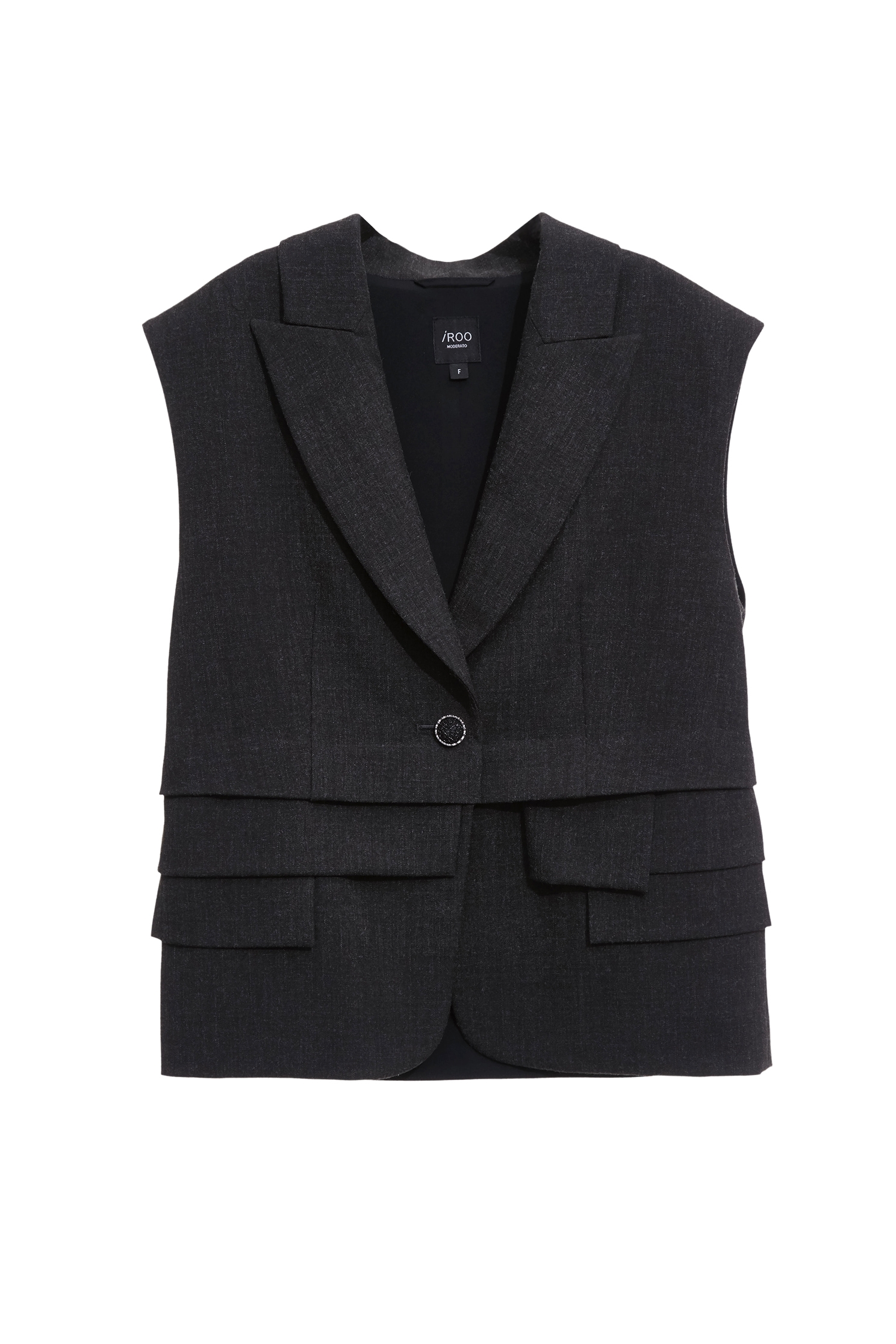 Dark Grey Stylish Suit VestDark Grey Stylish Suit Vest,sleeveless tops,Office Looks,bestselling,co-ord sets,Season (AW) Look,sleeveless tops