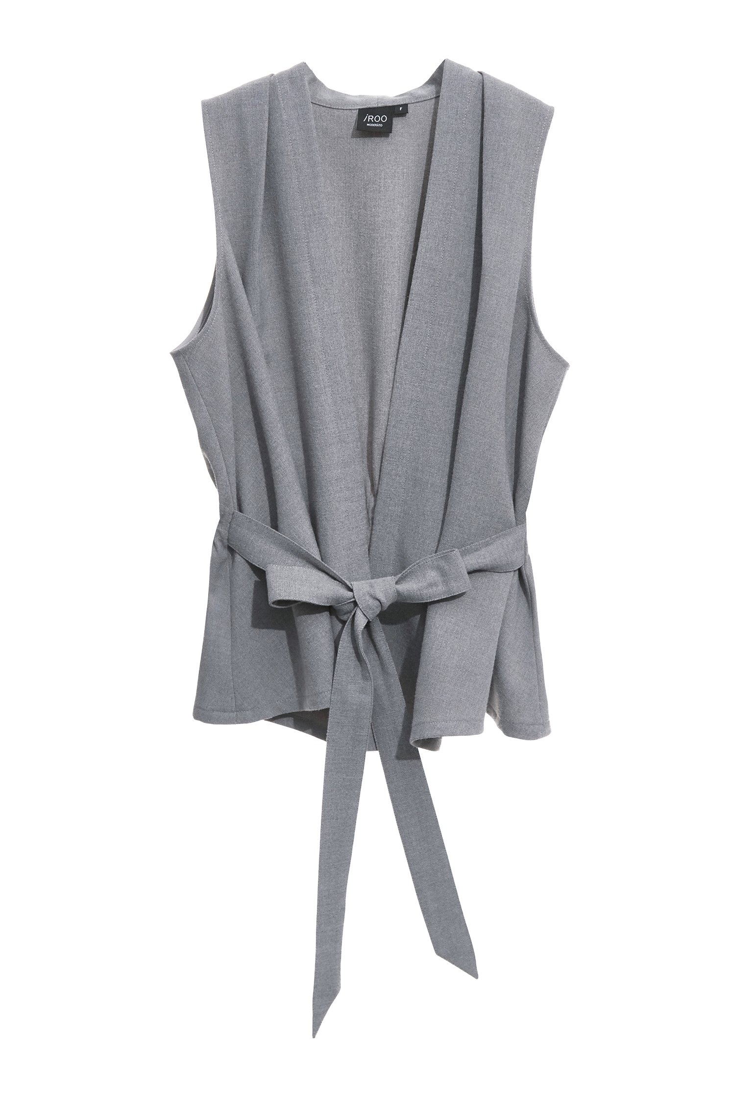 Front Wrap Grey VestFront Wrap Grey Vest,sleeveless tops,Office Looks,Outerwear,co-ord sets,sleeveless tops,Season (AW) Look,sleeveless tops