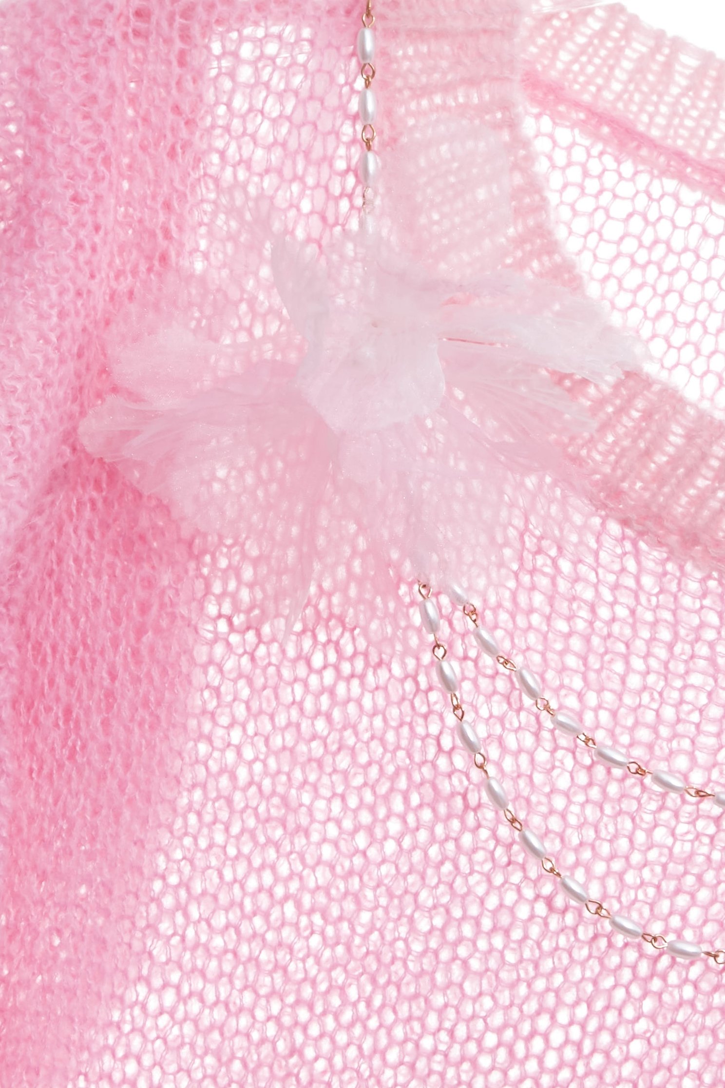 Ruffle Detail Pink Knit VestRuffle Detail Pink Knit Vest,sleeveless tops,Tops,pearl,Season (AW) Look,sleeveless tops,Knitted,Knitted tops,Necklaces