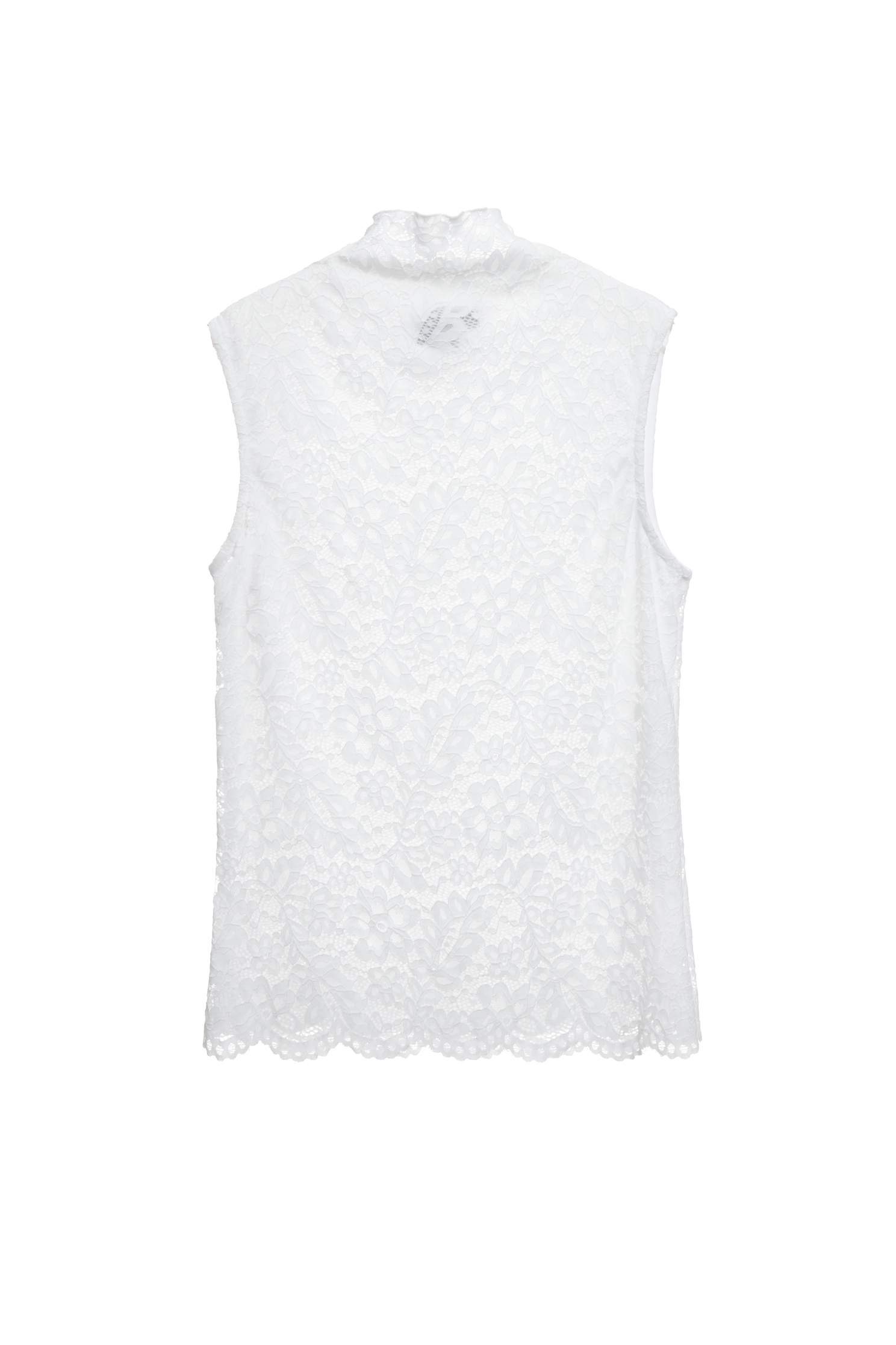 Full Lace Stand Collar VestFull Lace Stand Collar Vest,sleeveless tops,Trends,White tops,Season (AW) Look,sleeveless tops,Lace,Black tops