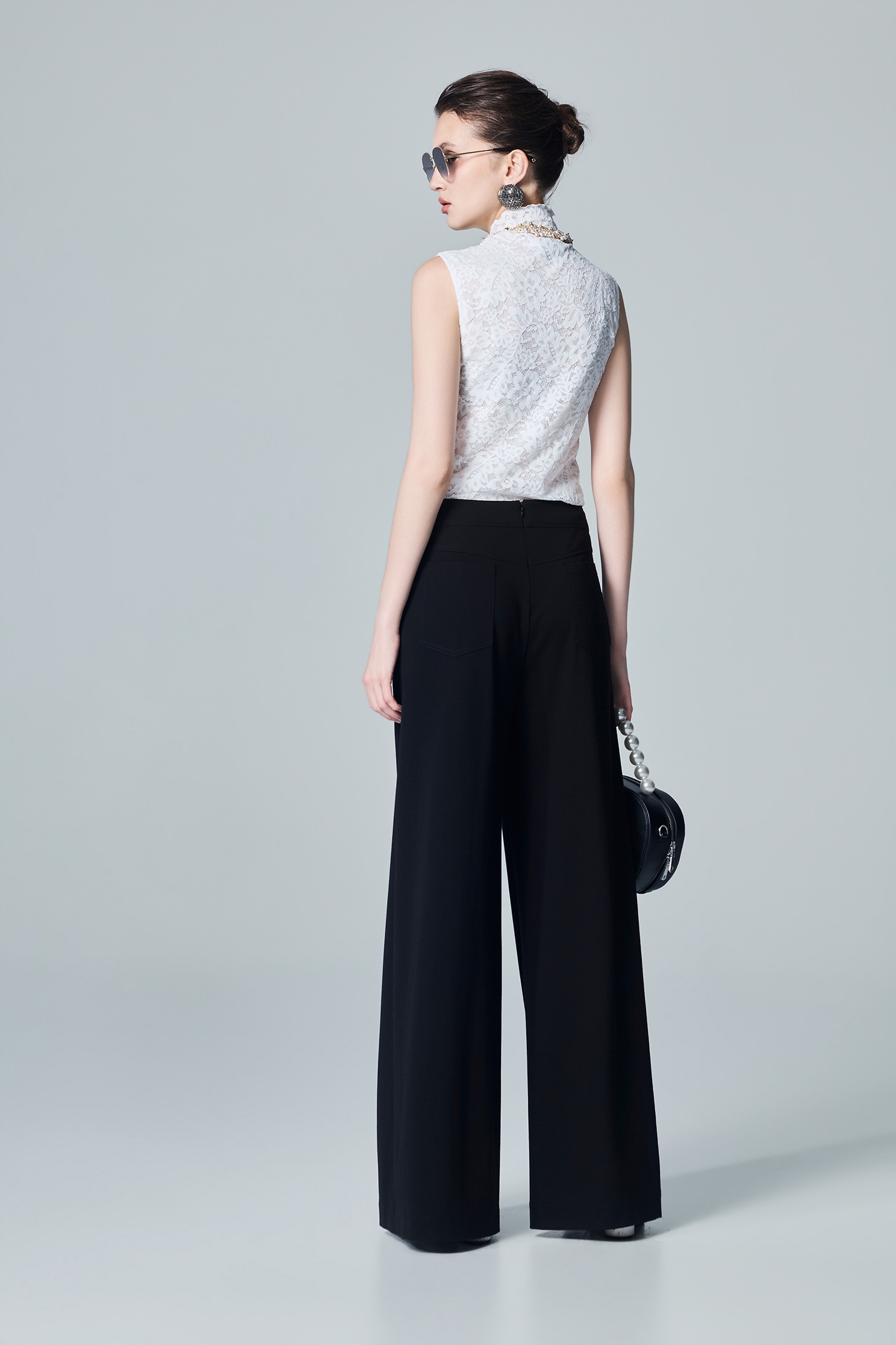 Full Lace Stand Collar VestFull Lace Stand Collar Vest,sleeveless tops,Trends,White tops,Season (AW) Look,sleeveless tops,Lace,Black tops