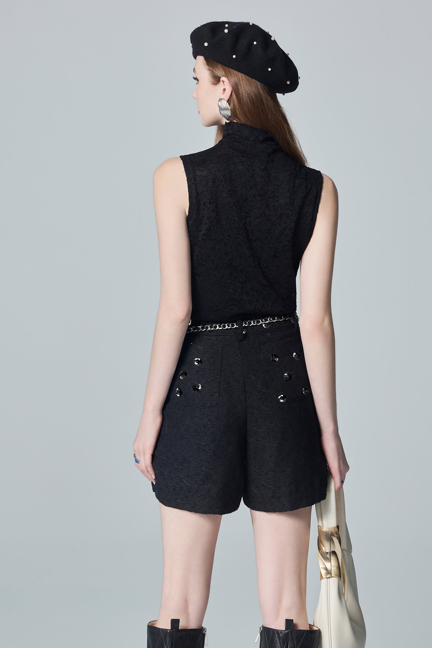 Full Lace Stand Collar VestFull Lace Stand Collar Vest,sleeveless tops,Trends,White tops,Season (AW) Look,sleeveless tops,Lace,Black tops