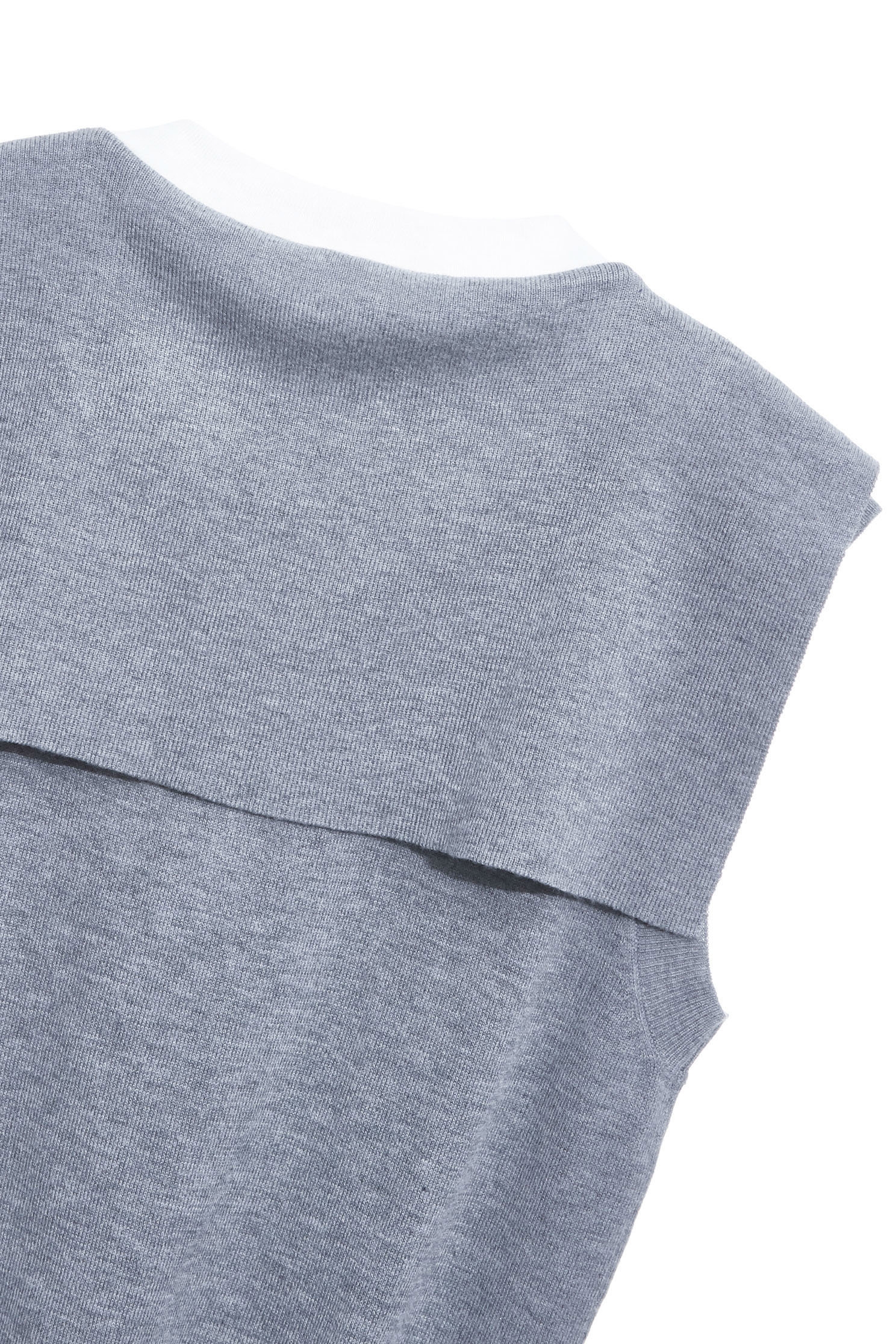 Sailor Collar Grey Knit VestSailor Collar Grey Knit Vest,sleeveless tops,Season (AW) Look,sleeveless tops,Knitted,Knitted tops