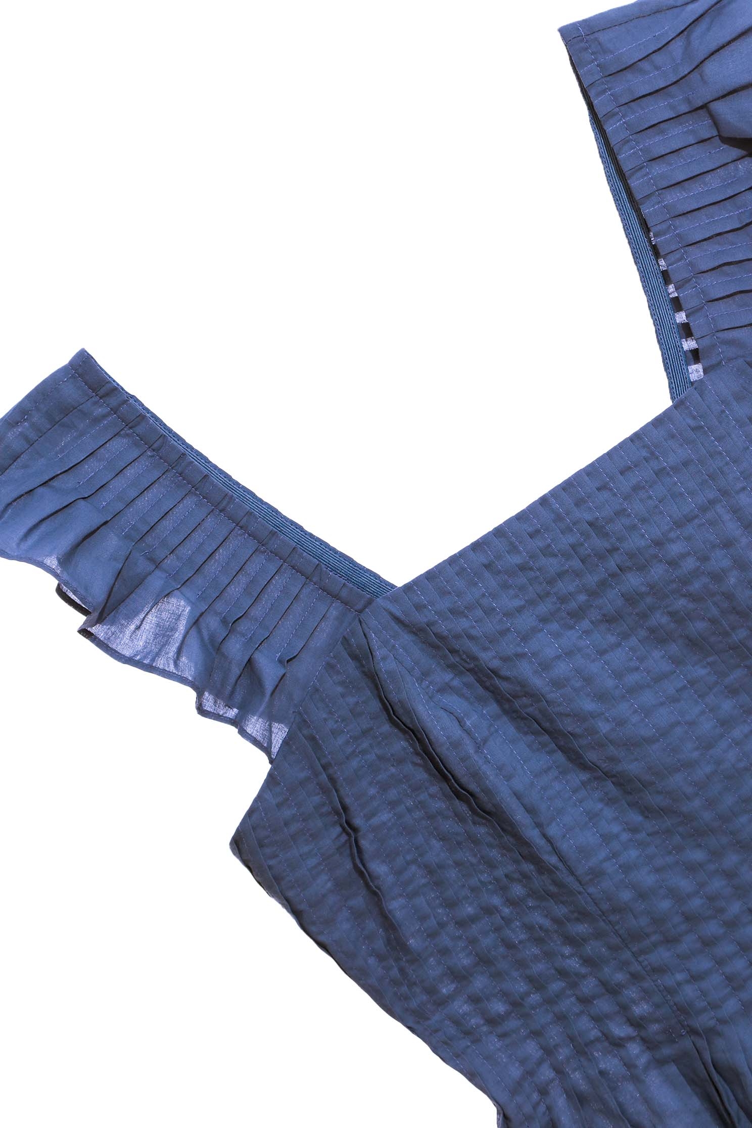 Peplum Square Neck Shirring VestPleated top,sleeveless tops,Tops,Season (SS) Look