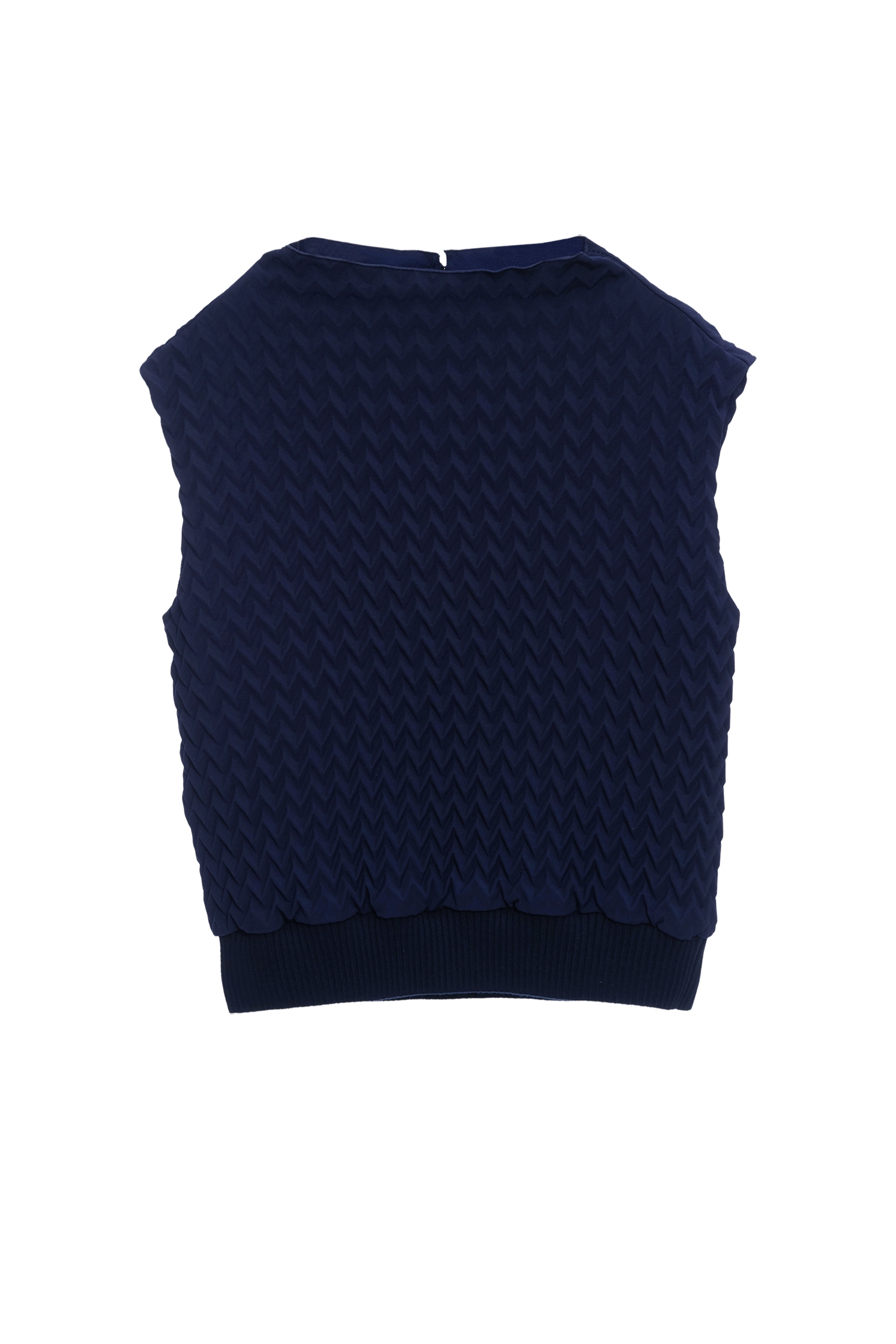 Navy Textured Pleats Turtleneck VestNavy Textured Pleats Turtleneck Vest,sleeveless tops,Tops,Season (AW) Look,sleeveless tops