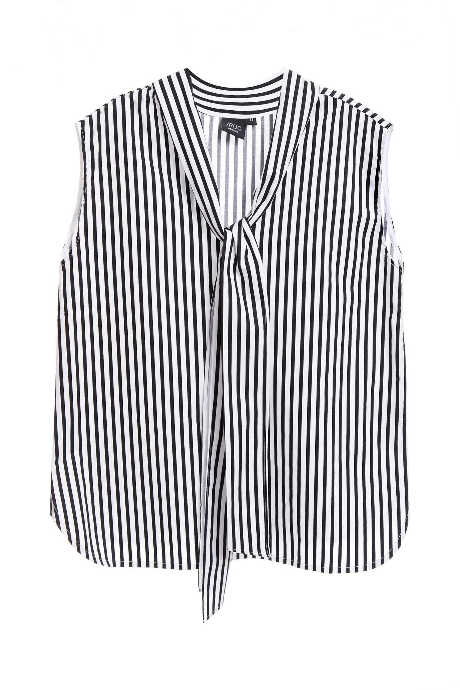 Stripe Collar Bow VestStriped vest,sleeveless tops,Season (SS) Look,Stripe,Season (AW) Look,i Select,Travel with BFF