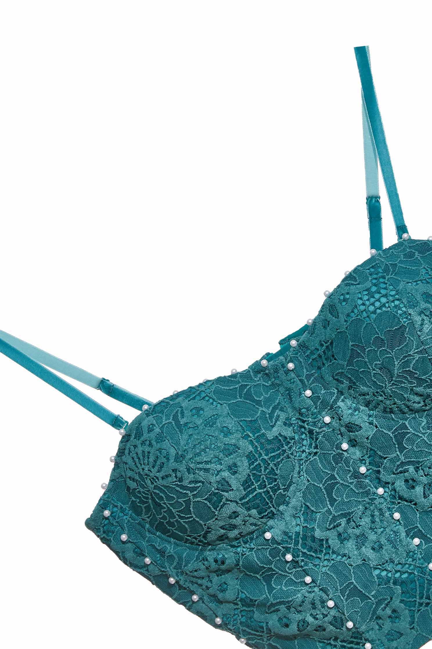 Teal Green Lace Corset Crop Tank TopVintage lace corset,Season (AW) Look,Thin straps,sleeveless tops,Lace