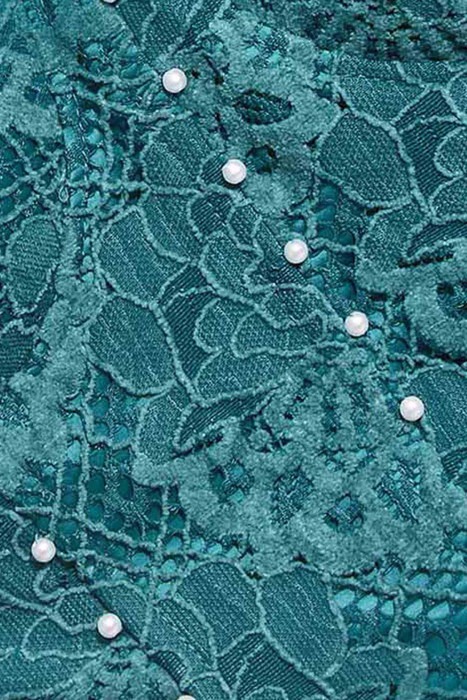 Teal Green Lace Corset Crop Tank TopVintage lace corset,Season (AW) Look,Thin straps,sleeveless tops,Lace