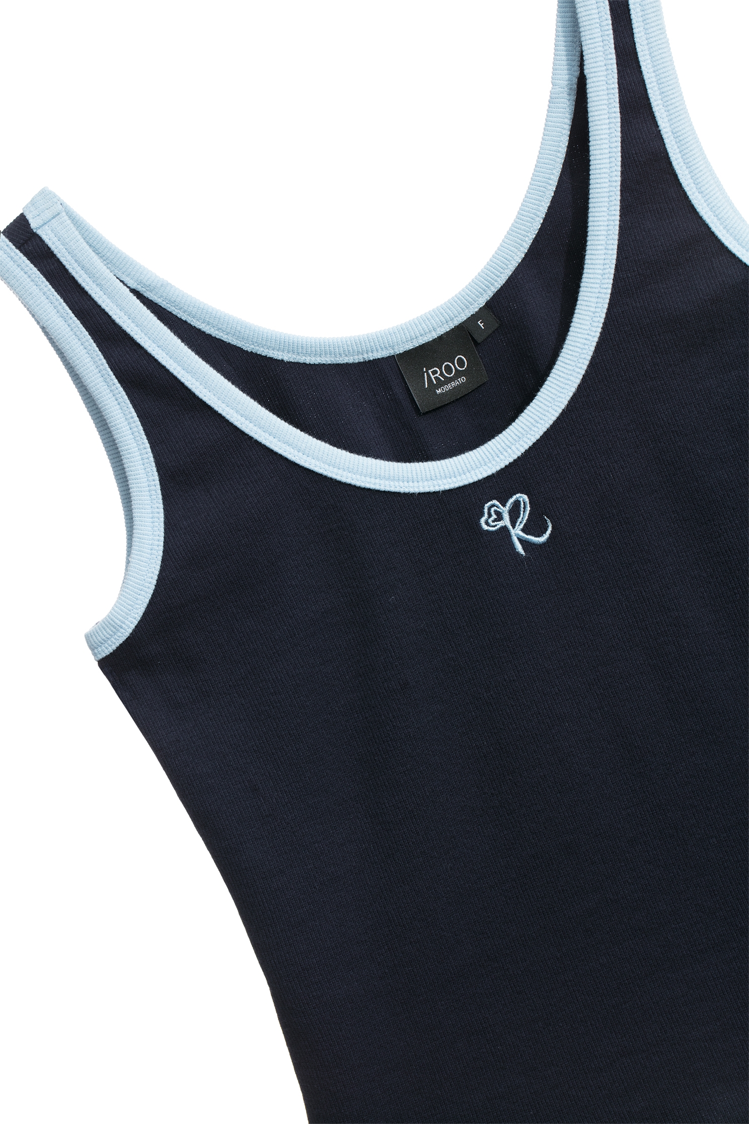 Contrast Trim Knit Tank TopContrast Trim Knit Tank Top,sleeveless tops,Under shirts,Season (SS) Look,Cotton,Embroidered,sleeveless tops