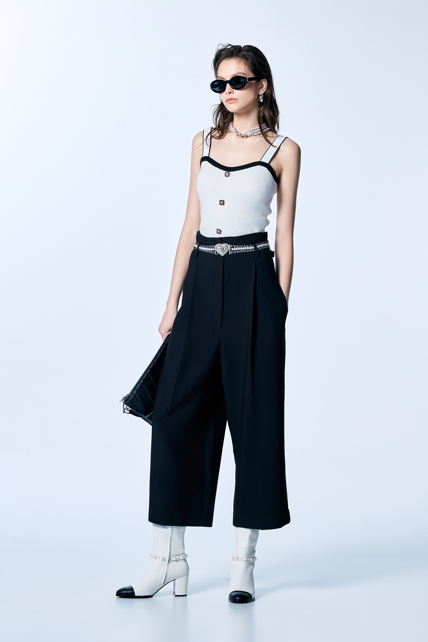 Contrast Detail Knit Tank TopContrast Detail Knit Tank Top,sleeveless tops,Season (SS) Look,sleeveless tops,Knitted