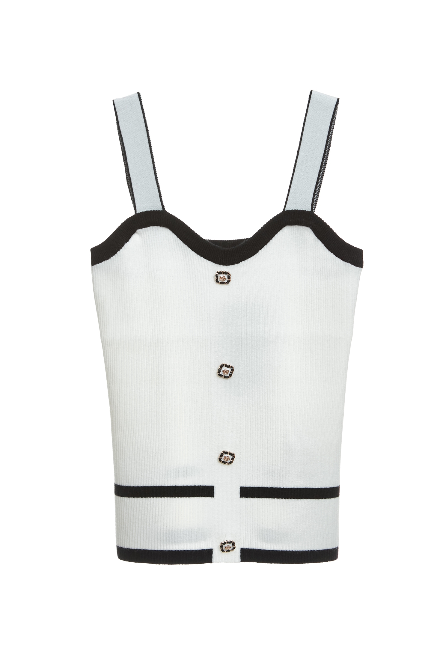 Contrast Detail Knit Tank TopContrast Detail Knit Tank Top,sleeveless tops,Season (SS) Look,sleeveless tops,Knitted