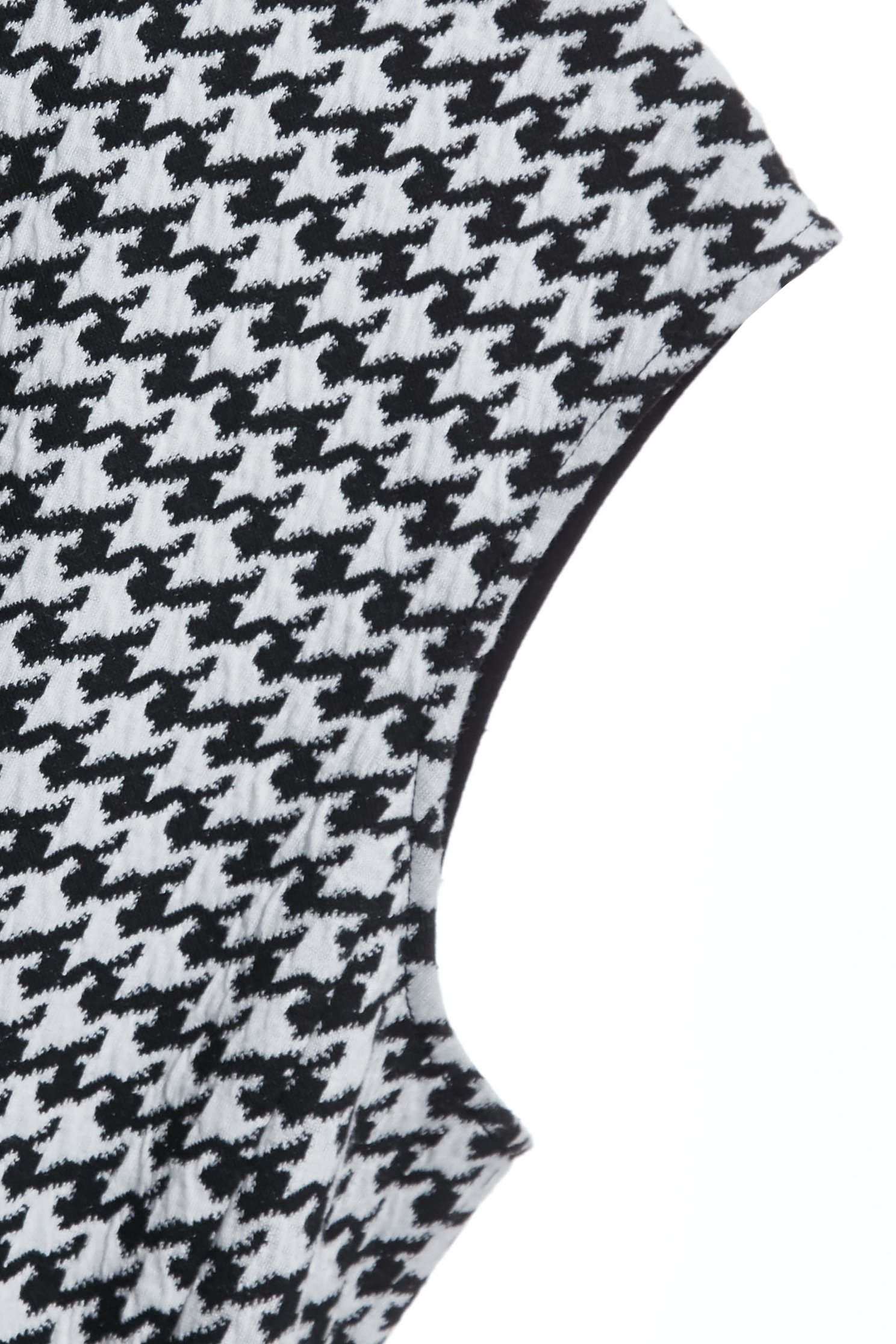 Houndstooth Stand Collar VestHoundstooth Stand Collar Vest,sleeveless tops,Season (AW) Look,sleeveless tops