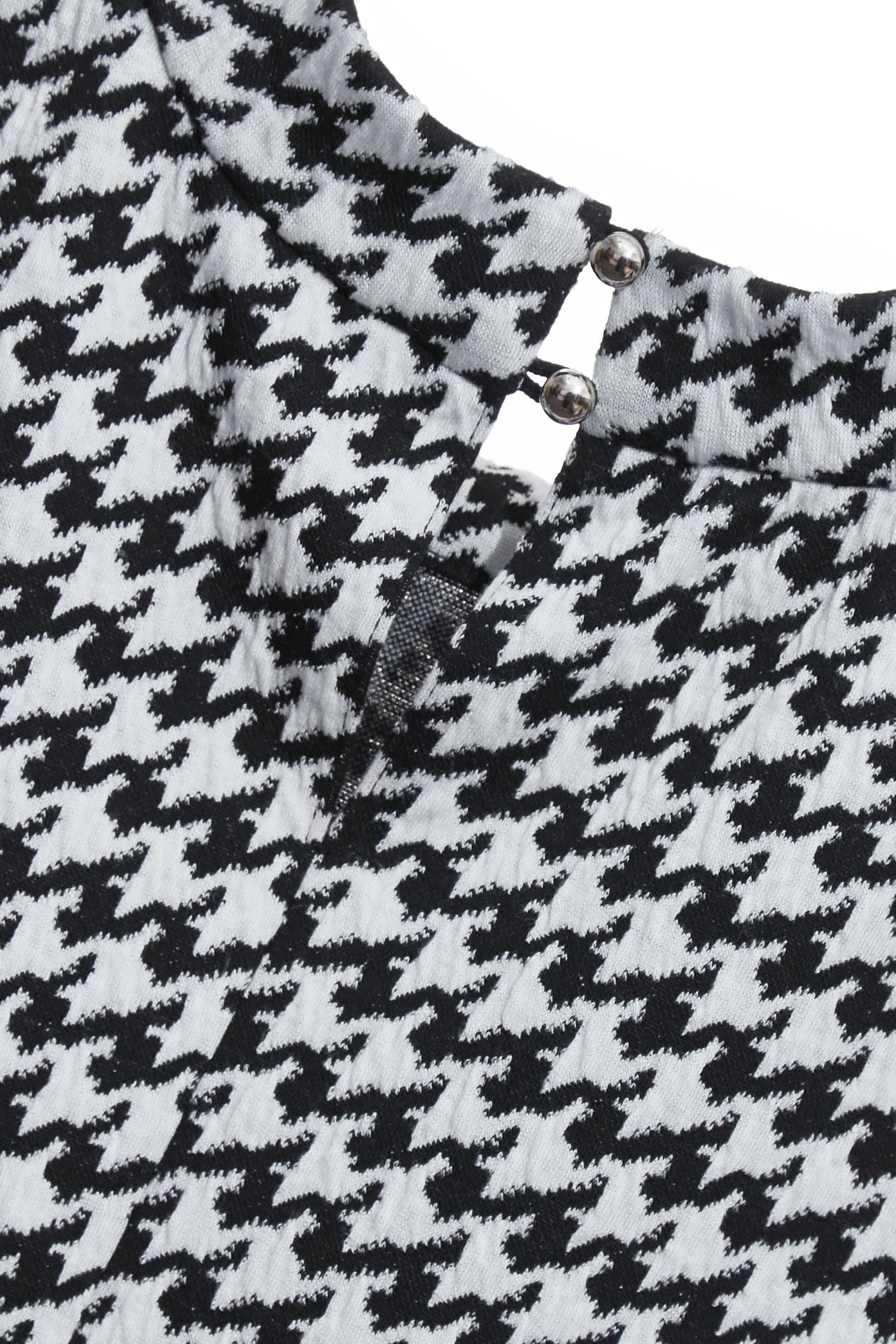 Houndstooth Stand Collar VestHoundstooth Stand Collar Vest,sleeveless tops,Season (AW) Look,sleeveless tops