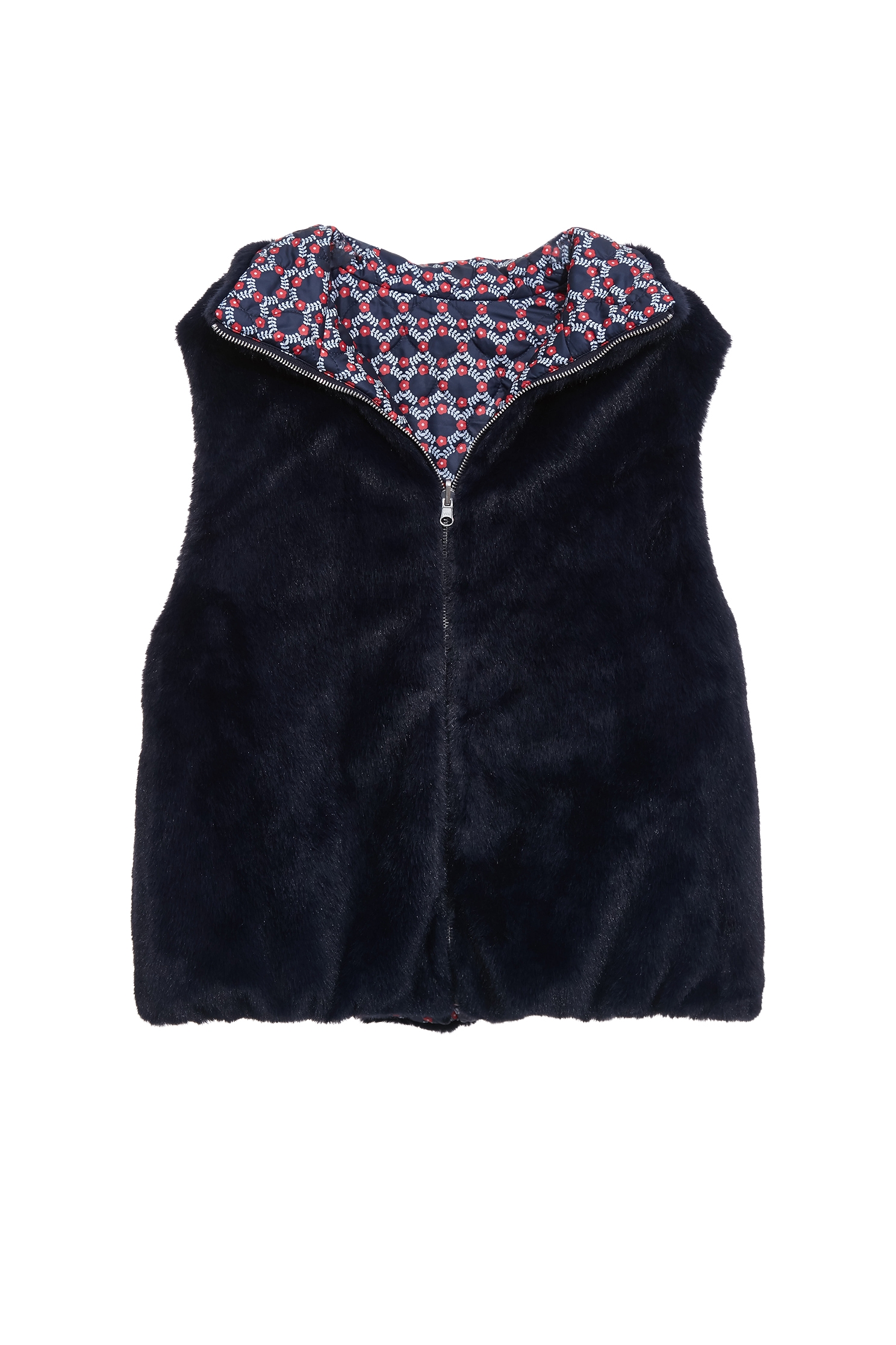 Two-way Navy Faux Fur VestTwo-way Navy Faux Fur Vest,sleeveless tops,Office Looks,Outerwear,sleeveless tops,Season (AW) Look,Valentine,sleeveless tops