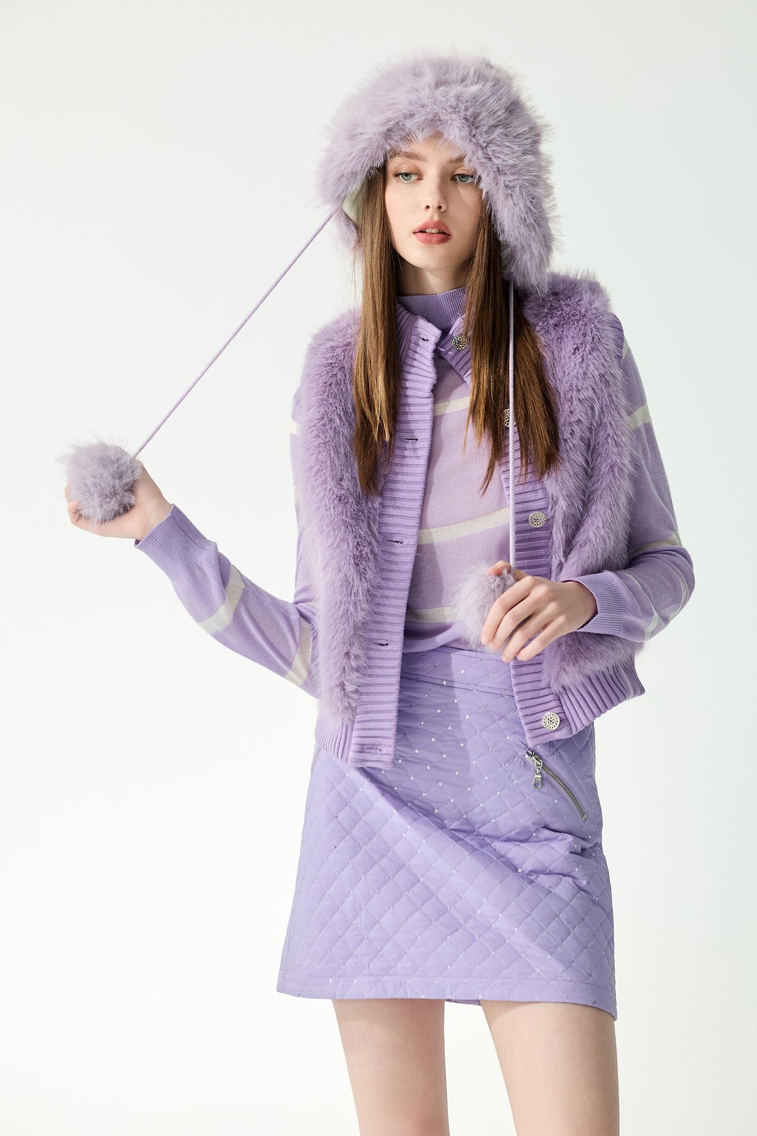 Lavender Faux Fur VestLavender Faux Fur Vest,sleeveless tops,Outerwear,sleeveless tops,Season (AW) Look,Valentine,sleeveless tops