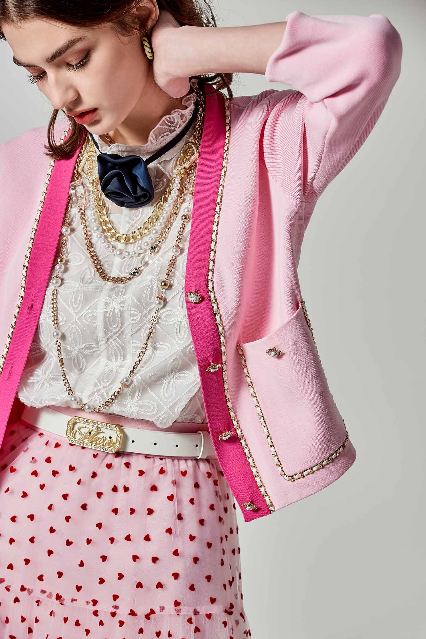 Floral Vest With Detachable Rose BowFloral Vest With Detachable Rose Bow,sleeveless tops,Tops,Embroidered,Season (SS) Look,sleeveless tops