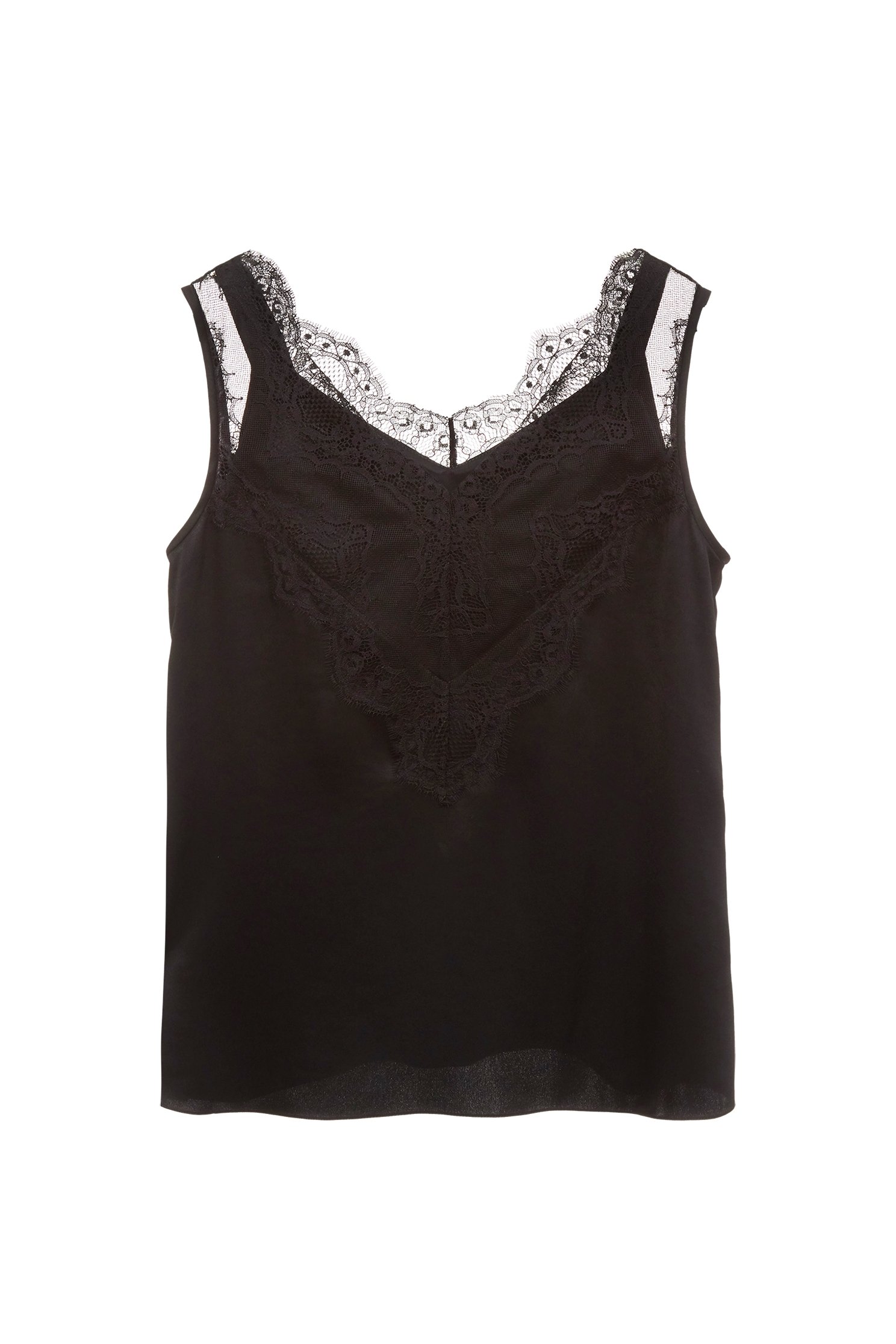V-neck Lace Detail VestV-neck Lace Detail Vest,sleeveless tops,Season (SS) Look,sleeveless tops,Lace,Lace tops