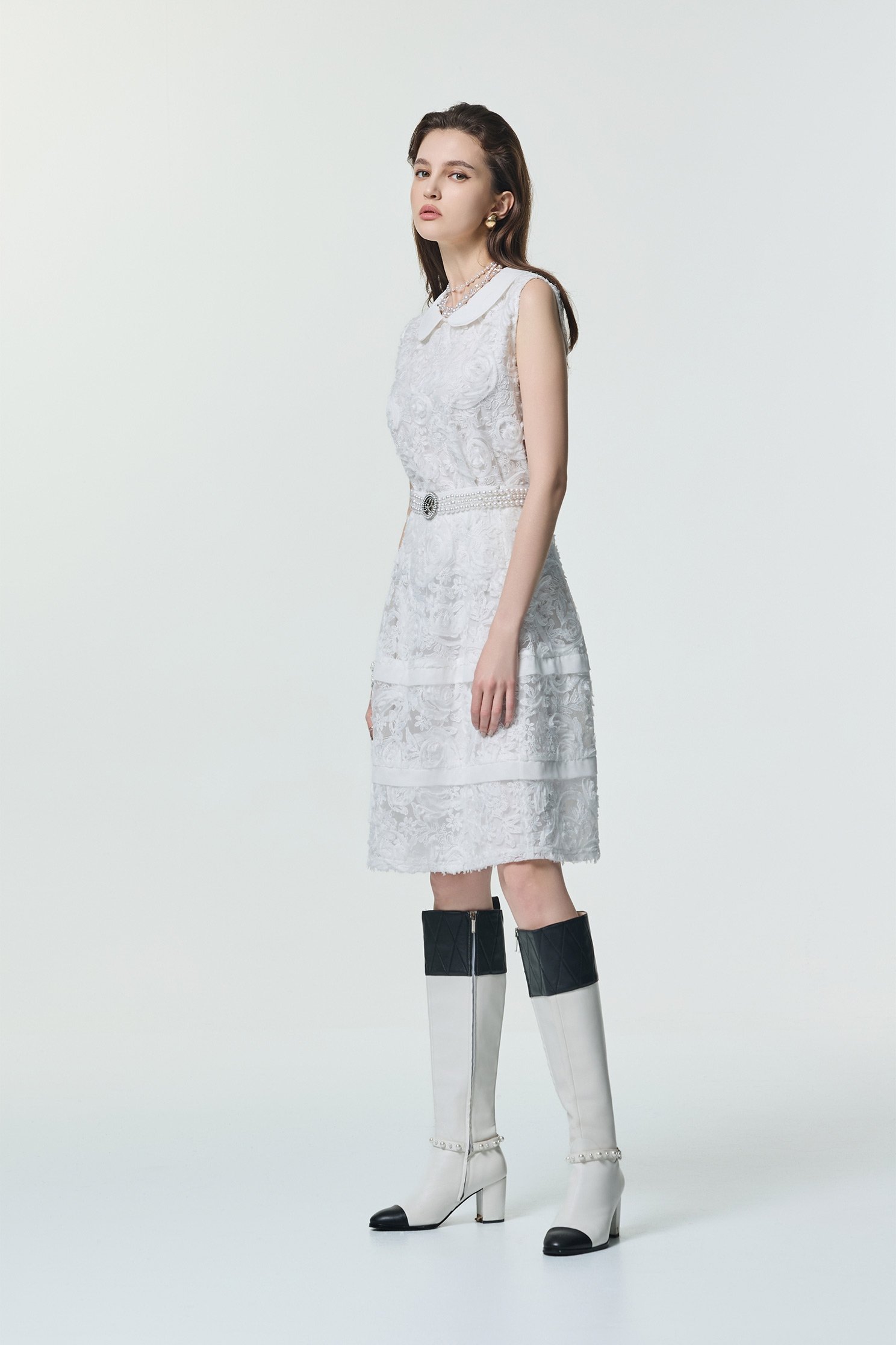 Peter Pan Collar 3-D Floral Mesh VestPeter Pan Collar 3-D Floral Mesh Vest,sleeveless tops,Tops,Season (SS) Look,White tops,Embroidered,sleeveless tops