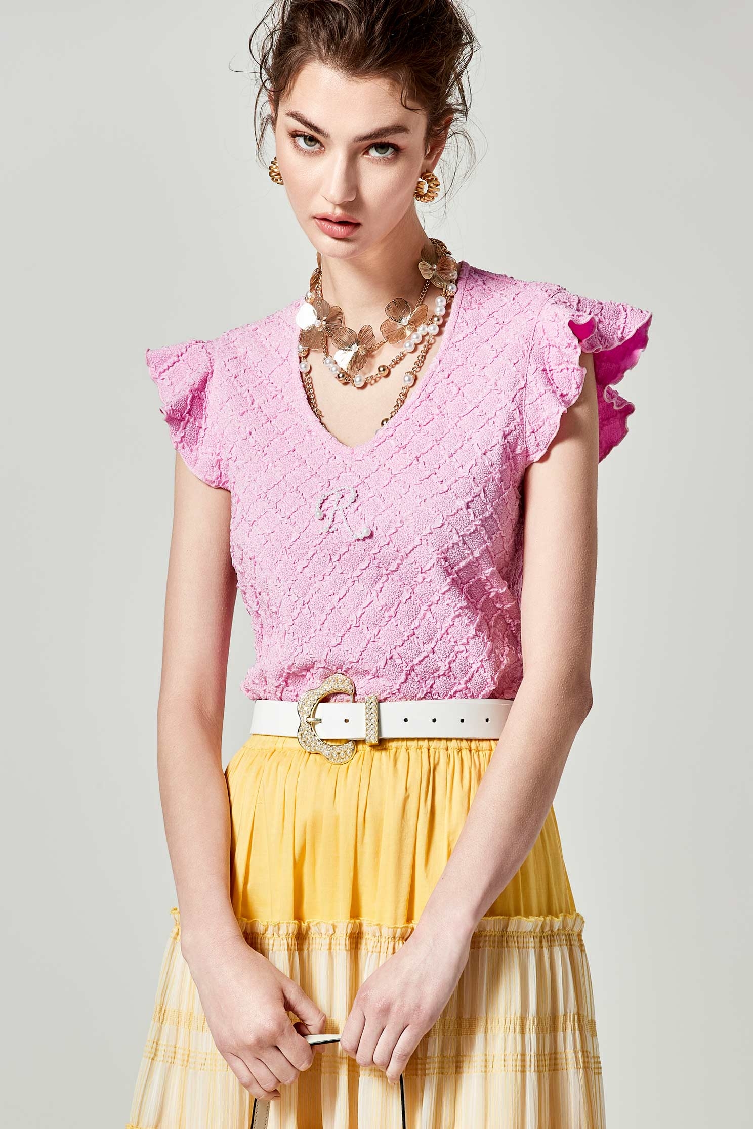 Pearl Logo Diamond Pattern VestPearl Logo Diamond Pattern Vest,sleeveless tops,Tops,Season (SS) Look,pearl