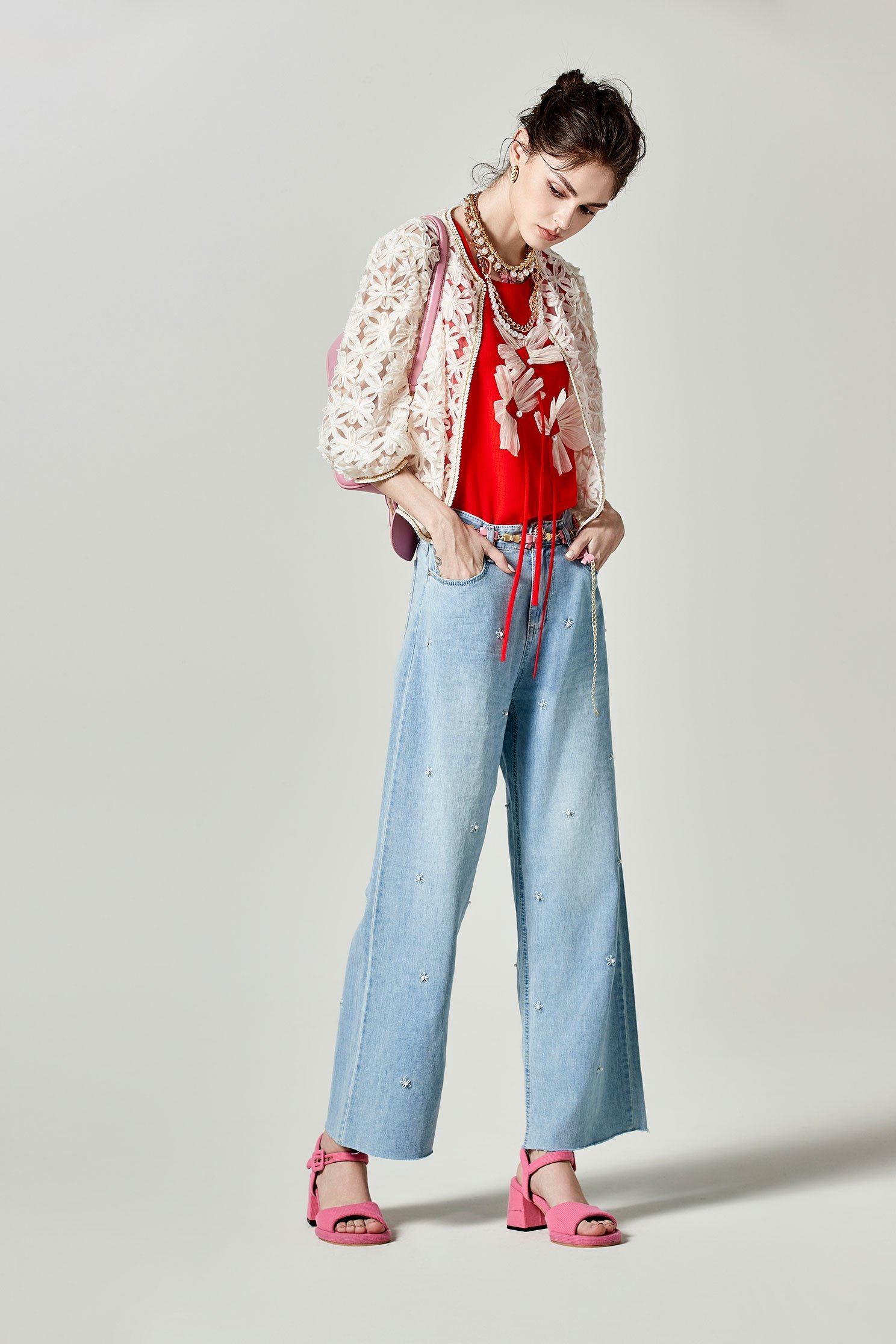 Front 3-D Floral Graphic Red VestFront 3-D Floral Graphic Red Vest,sleeveless tops,Tops,Season (SS) Look,pearl,sleeveless tops