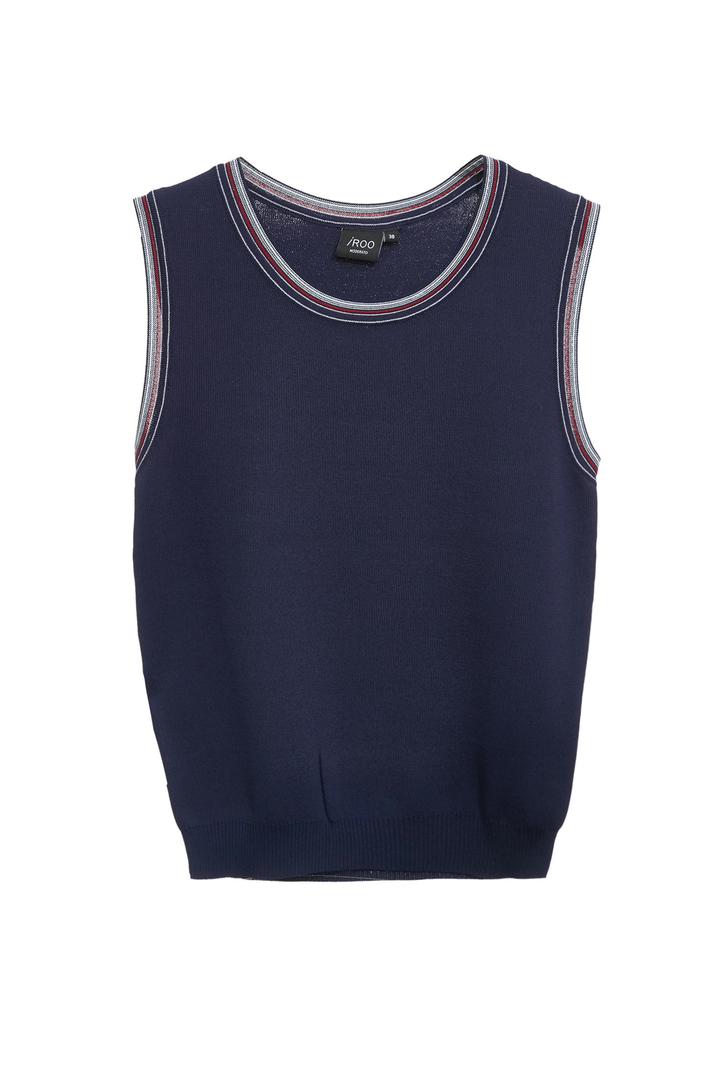 Contrast Trim Detail Knit VestContrast Trim Detail Knit Vest,sleeveless tops,Season (SS) Look,sleeveless tops,Knitted,Knitted tops