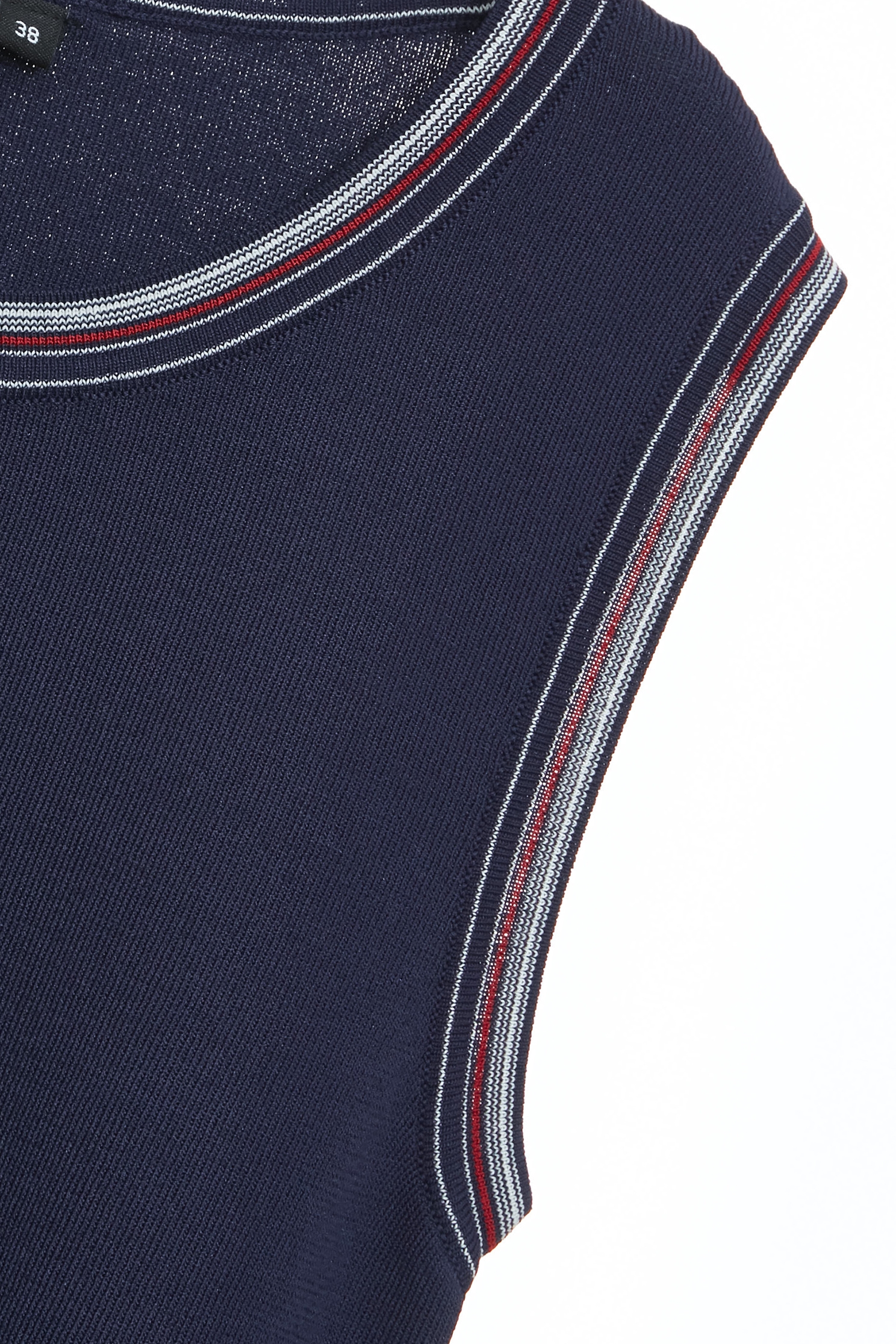 Contrast Trim Detail Knit VestContrast Trim Detail Knit Vest,sleeveless tops,Season (SS) Look,sleeveless tops,Knitted,Knitted tops