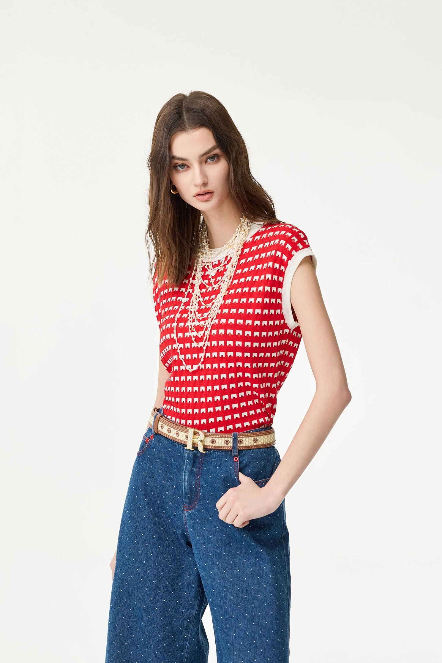 Distress Detail Knit VestDistress Detail Knit Vest,sleeveless tops,Season (SS) Look,sleeveless tops,Knitted,Knitted tops