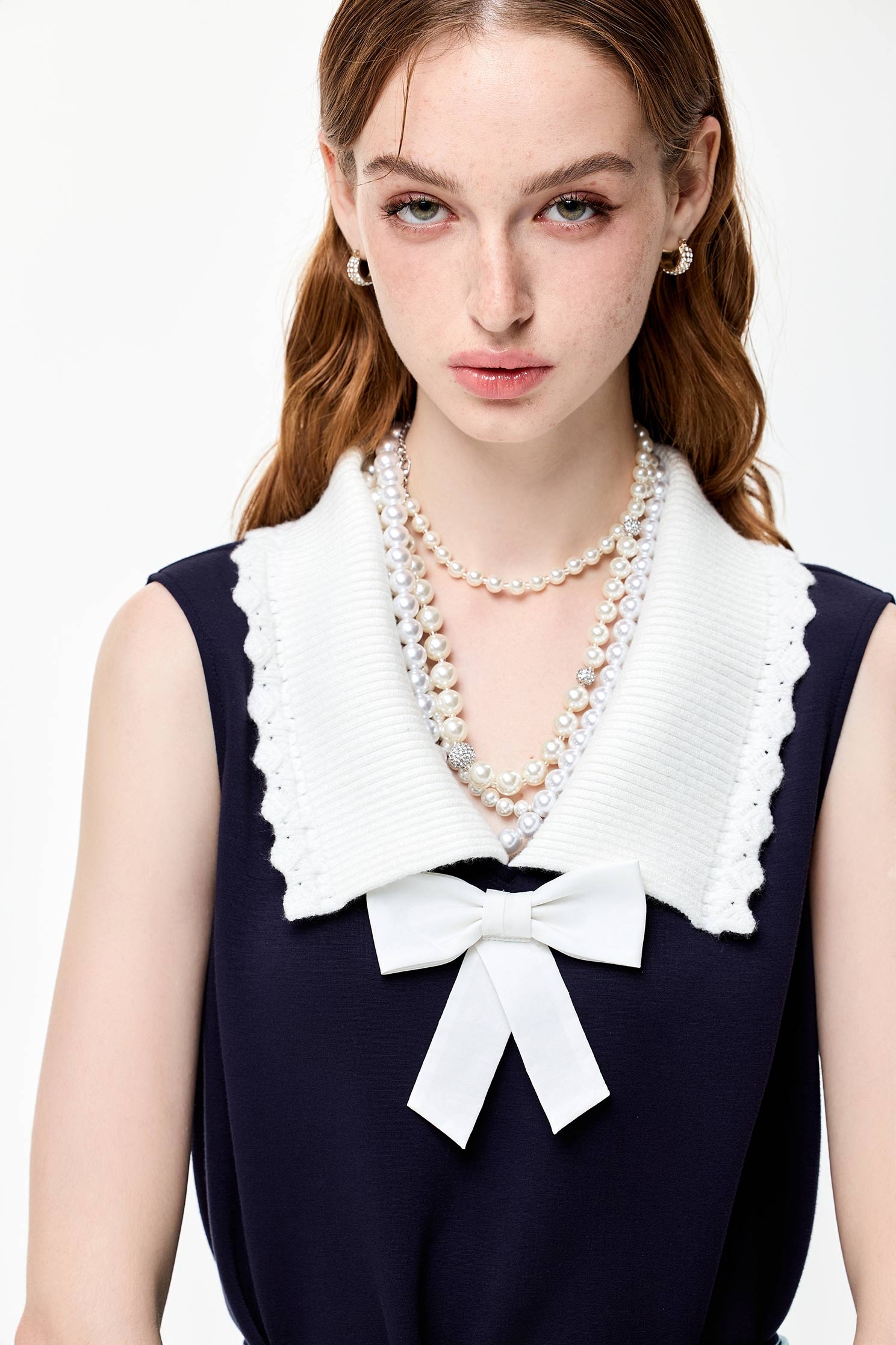 Contrast Collar Navy VestContrast Collar Navy Vest,Casual,Trendsetter,Urban Fashion