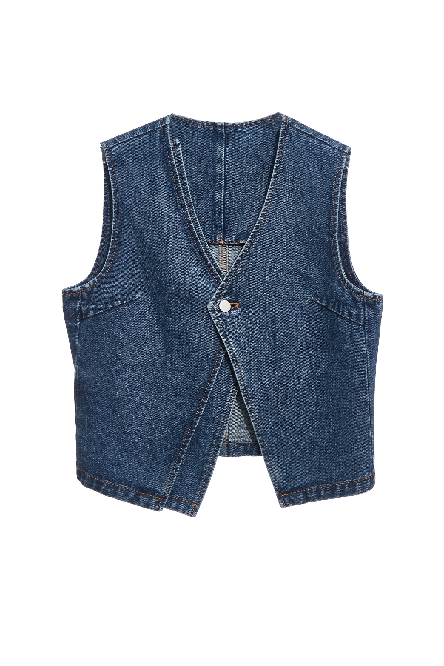 V-neck Denim VestV-neck Denim Vest,Jackets,sleeveless tops,Outerwear,Season (SS) Look,Denim,Denim Jackets,sleeveless tops