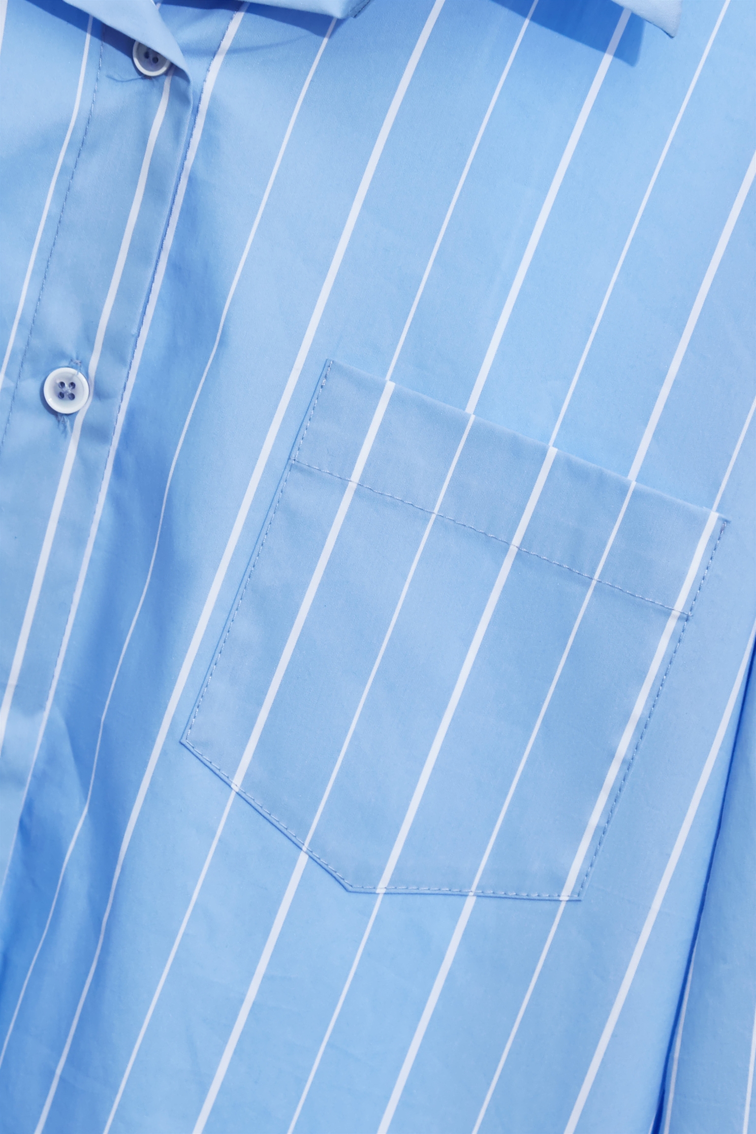 Pinstripe Drop Shoulder Seam BlousePinstripe Drop Shoulder Seam Blouse,Tops,Embroidered,Season (SS) Look,Stripe,Blouses