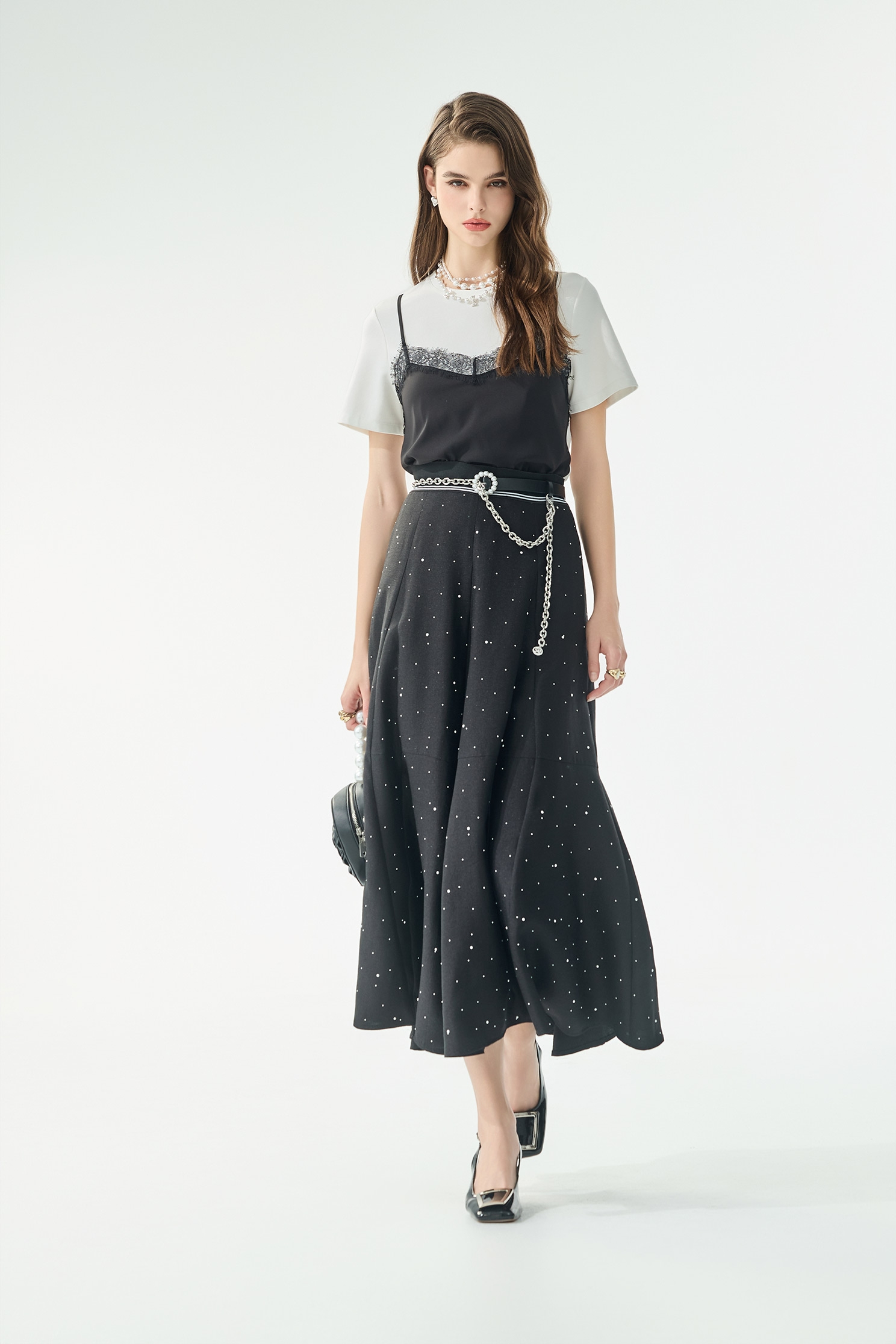 Fake Two Piece Short Sleeve TeeFake Two Piece Short Sleeve Tee,sleeveless tops,Tops,Season (SS) Look,White tops,sleeveless tops,Lace,Black tops