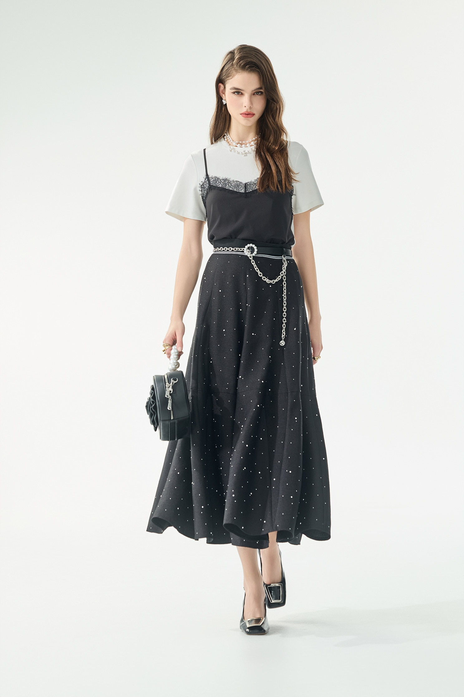 Fake Two Piece Short Sleeve TeeFake Two Piece Short Sleeve Tee,sleeveless tops,Tops,Season (SS) Look,White tops,sleeveless tops,Lace,Black tops